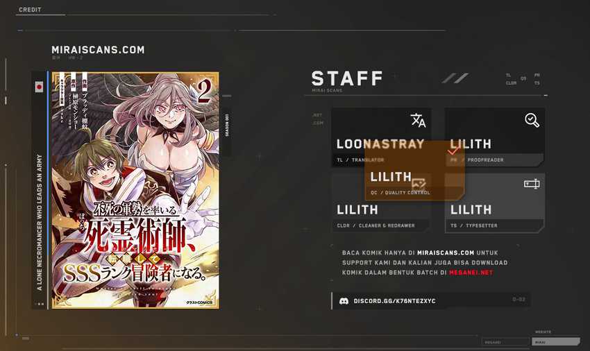 A Lone Necromancer Who Leads an Army of Immortals, Changed His Job to Become an SSS Rank Adventurer Chapter 07 Bahasa Indonesia