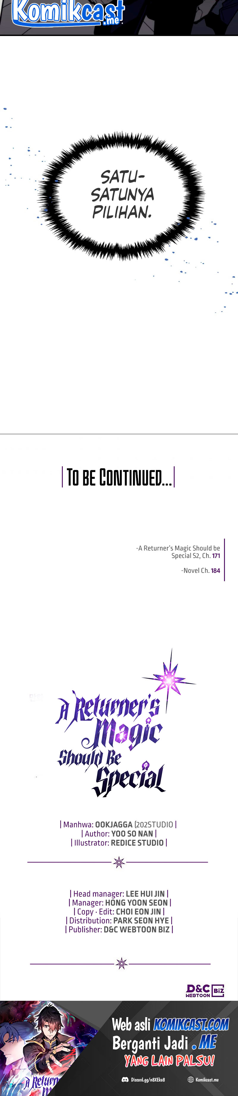 A Returner’s Magic Should Be Special Chapter 171 Bahasa Indonesia
