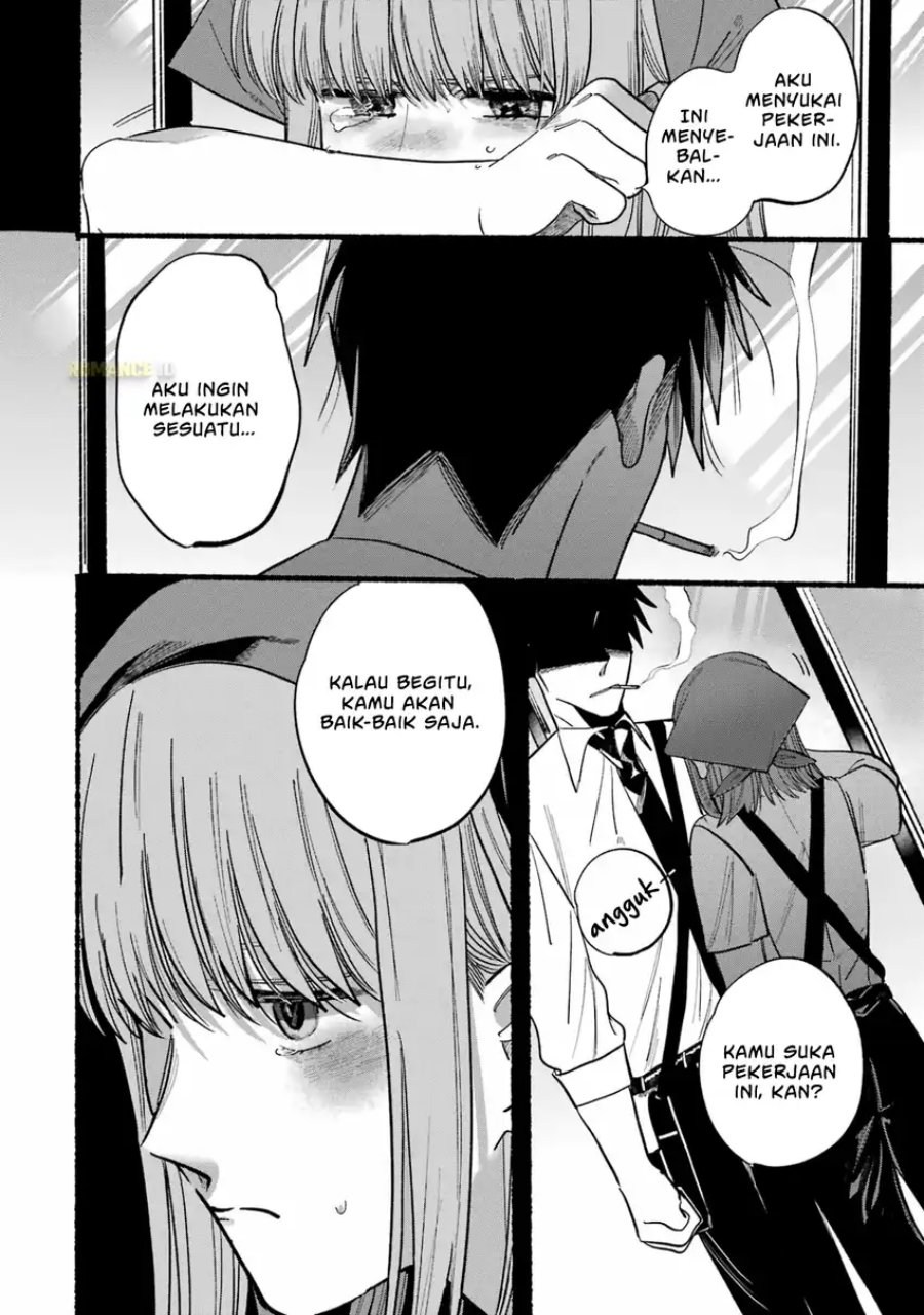 A Story About Smoking at the Back of the Supermarket (Super no Ura de Yani Suu Futari) Chapter 24.1 Bahasa Indonesia