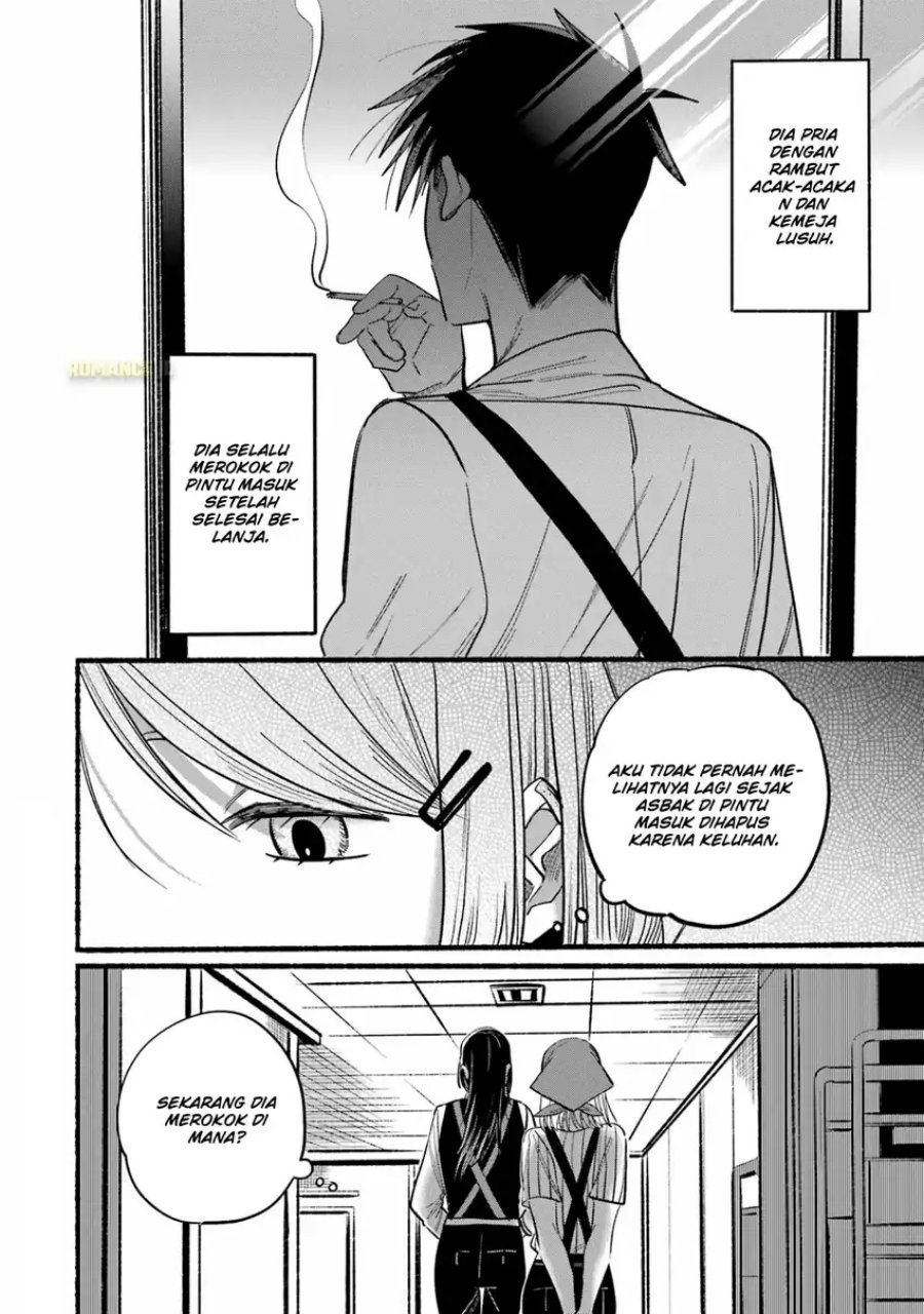 A Story About Smoking at the Back of the Supermarket (Super no Ura de Yani Suu Futari) Chapter 24.1 Bahasa Indonesia