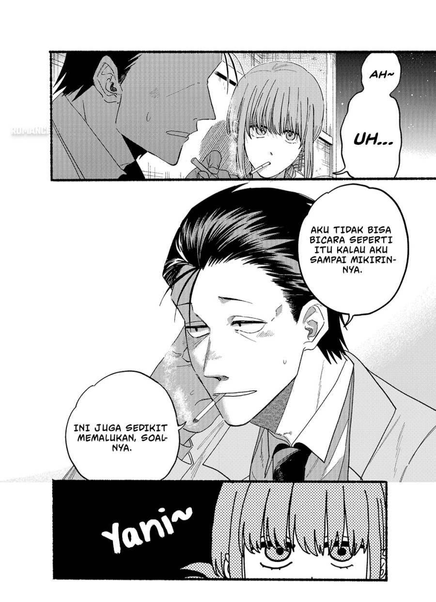 A Story About Smoking at the Back of the Supermarket (Super no Ura de Yani Suu Futari) Chapter 25.5 Bahasa Indonesia