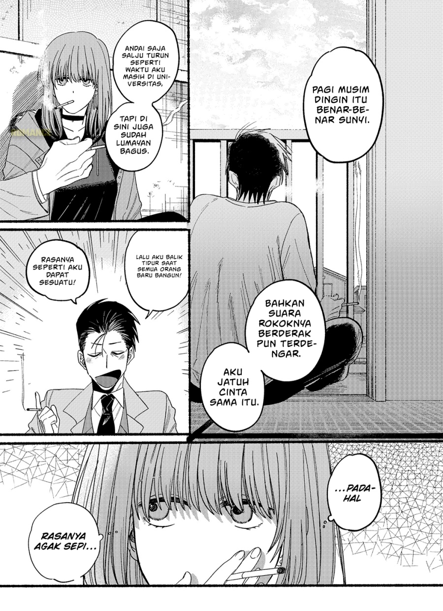 A Story About Smoking at the Back of the Supermarket (Super no Ura de Yani Suu Futari) Chapter 25.6 Bahasa Indonesia