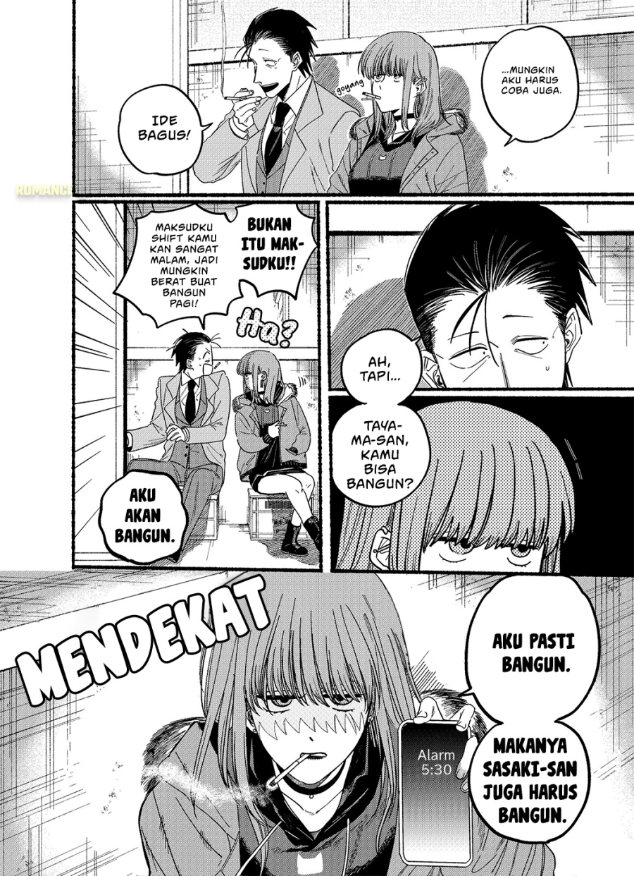 A Story About Smoking at the Back of the Supermarket (Super no Ura de Yani Suu Futari) Chapter 25.6 Bahasa Indonesia