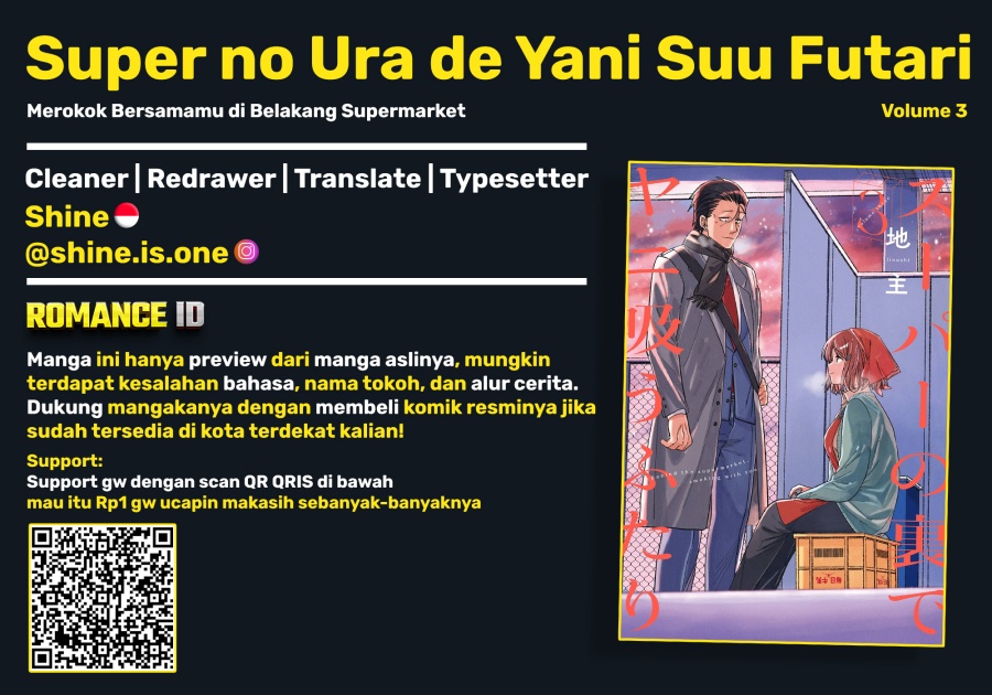 A Story About Smoking at the Back of the Supermarket (Super no Ura de Yani Suu Futari) Chapter 28 Bahasa Indonesia