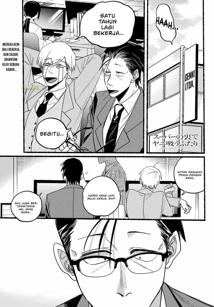 A Story About Smoking at the Back of the Supermarket (Super no Ura de Yani Suu Futari) Chapter 28 Bahasa Indonesia