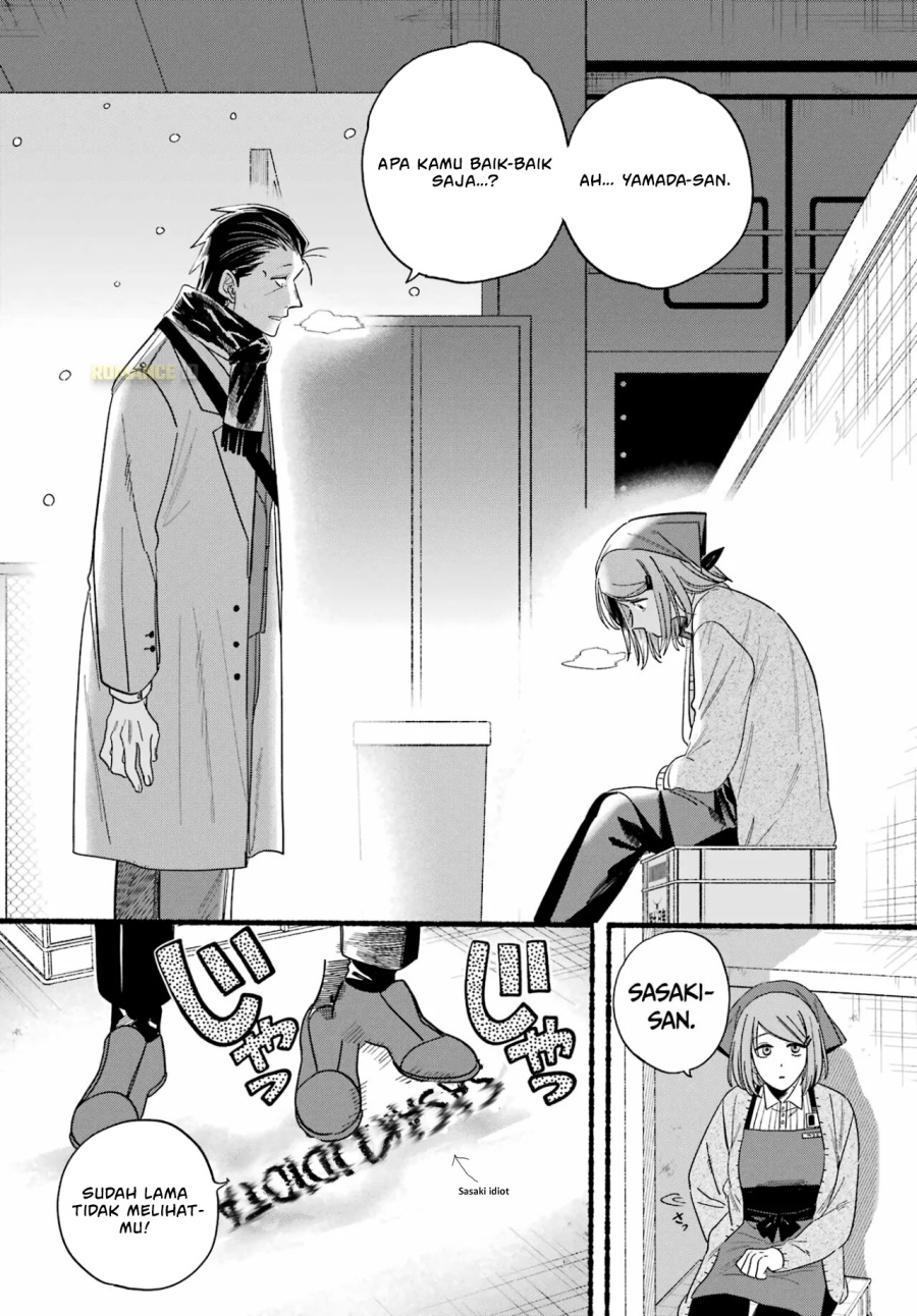 A Story About Smoking at the Back of the Supermarket (Super no Ura de Yani Suu Futari) Chapter 28 Bahasa Indonesia