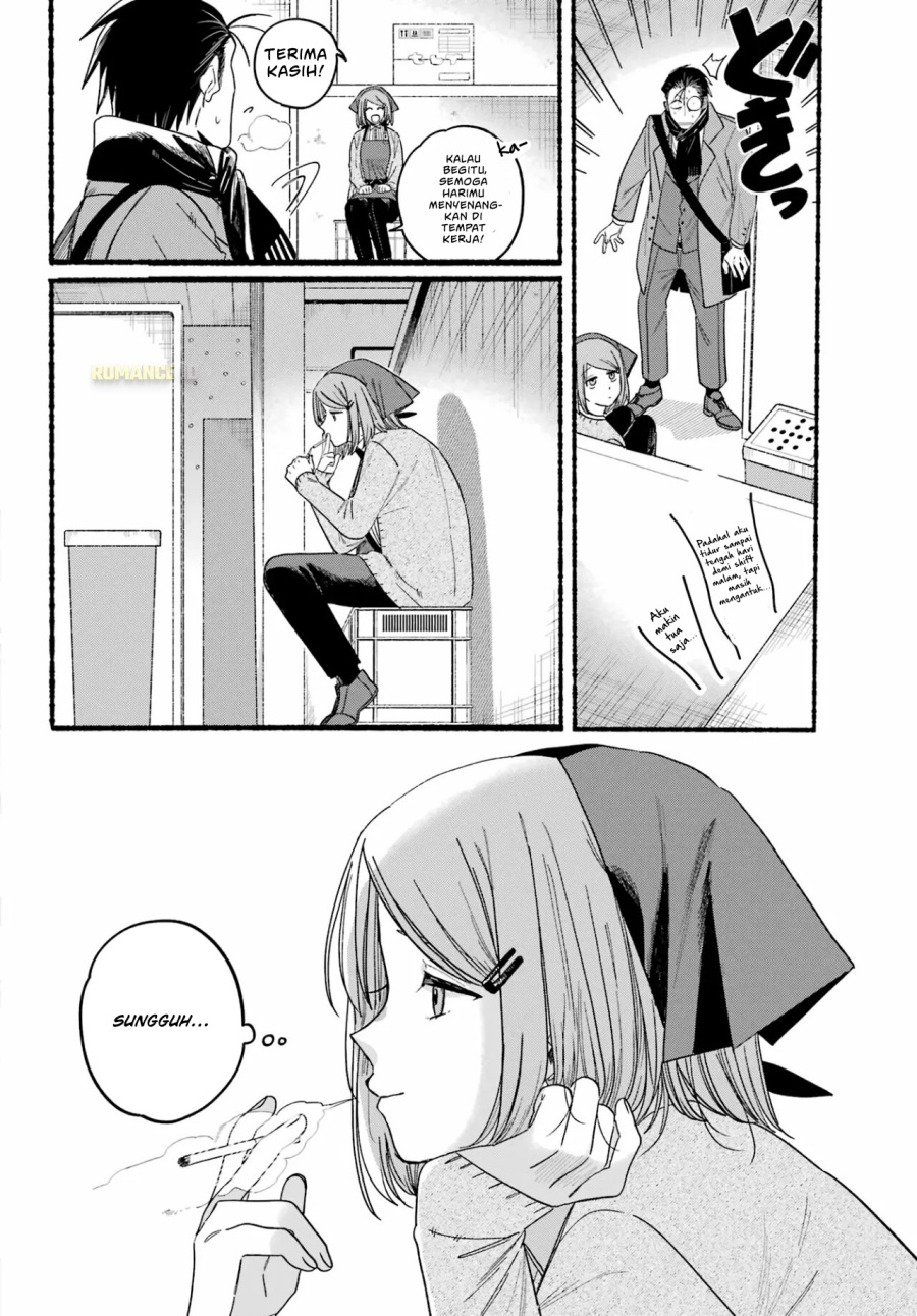 A Story About Smoking at the Back of the Supermarket (Super no Ura de Yani Suu Futari) Chapter 28 Bahasa Indonesia