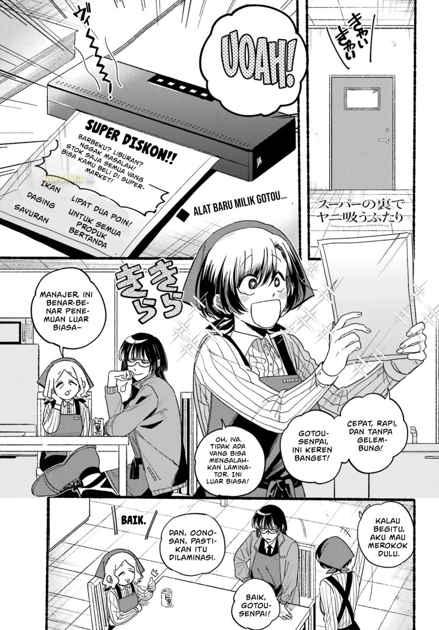 A Story About Smoking at the Back of the Supermarket (Super no Ura de Yani Suu Futari) Chapter 36 Bahasa Indonesia