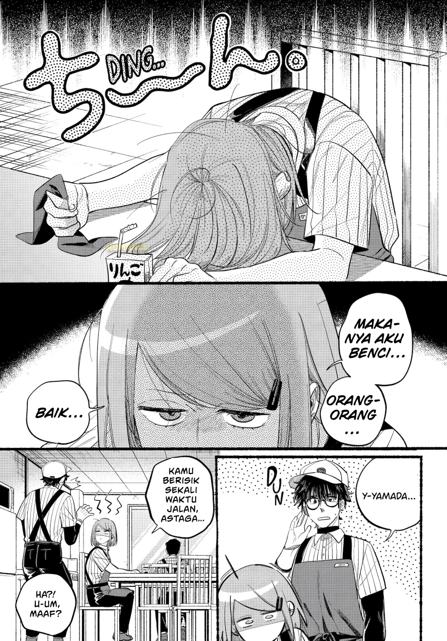 A Story About Smoking at the Back of the Supermarket (Super no Ura de Yani Suu Futari) Chapter 43 Bahasa Indonesia
