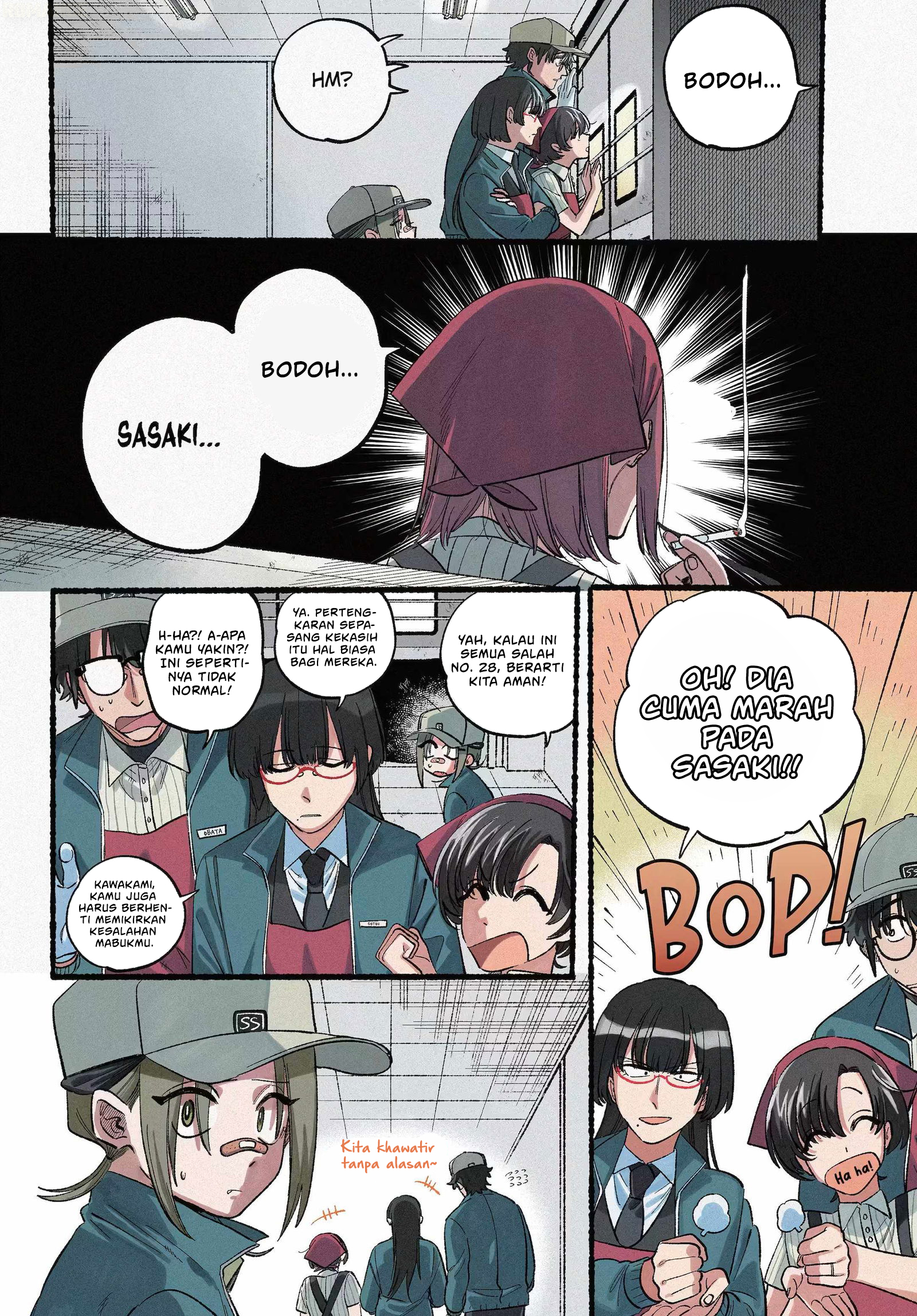 A Story About Smoking at the Back of the Supermarket (Super no Ura de Yani Suu Futari) Chapter 45 Bahasa Indonesia