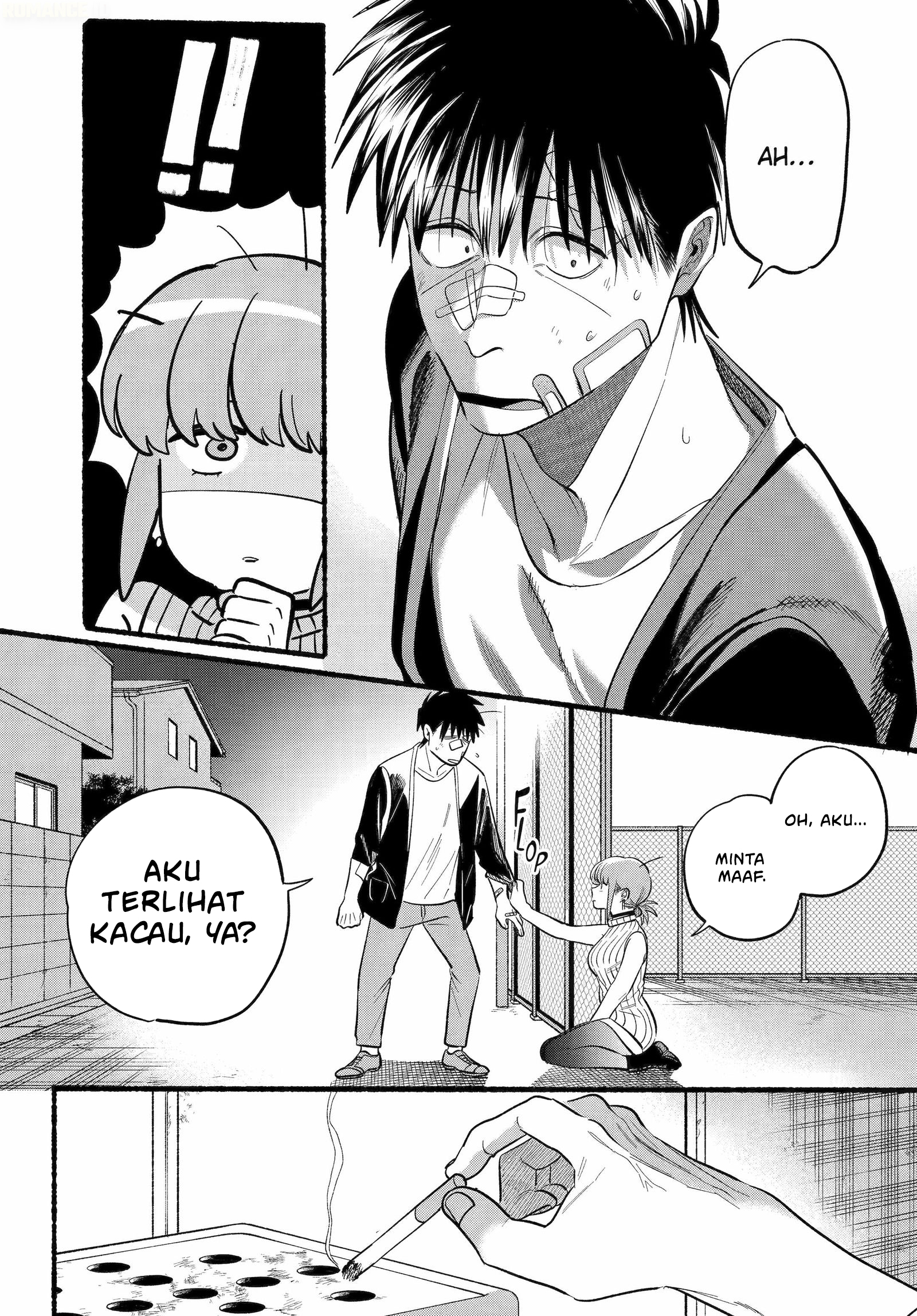 A Story About Smoking at the Back of the Supermarket (Super no Ura de Yani Suu Futari) Chapter 45 Bahasa Indonesia