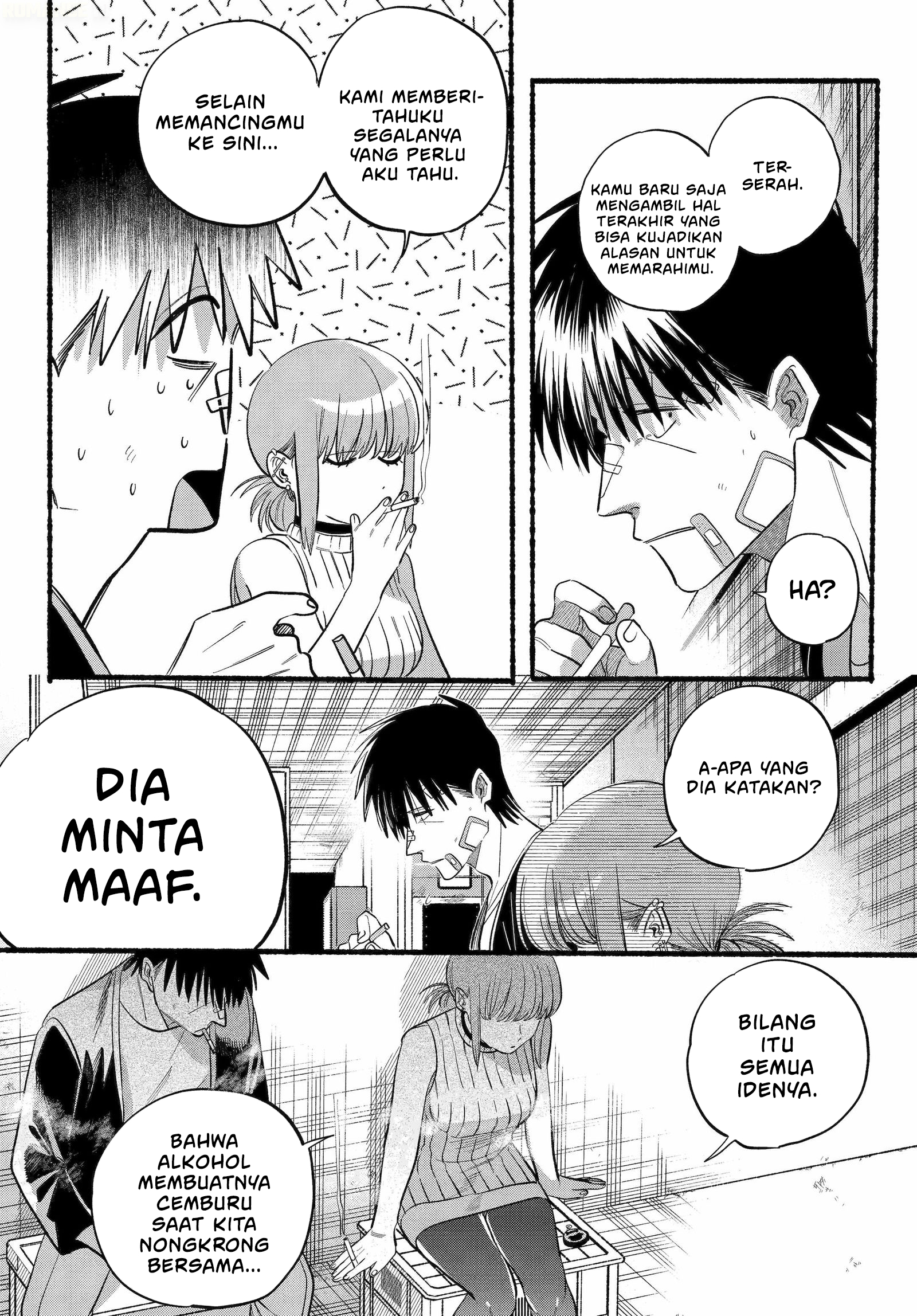 A Story About Smoking at the Back of the Supermarket (Super no Ura de Yani Suu Futari) Chapter 45 Bahasa Indonesia