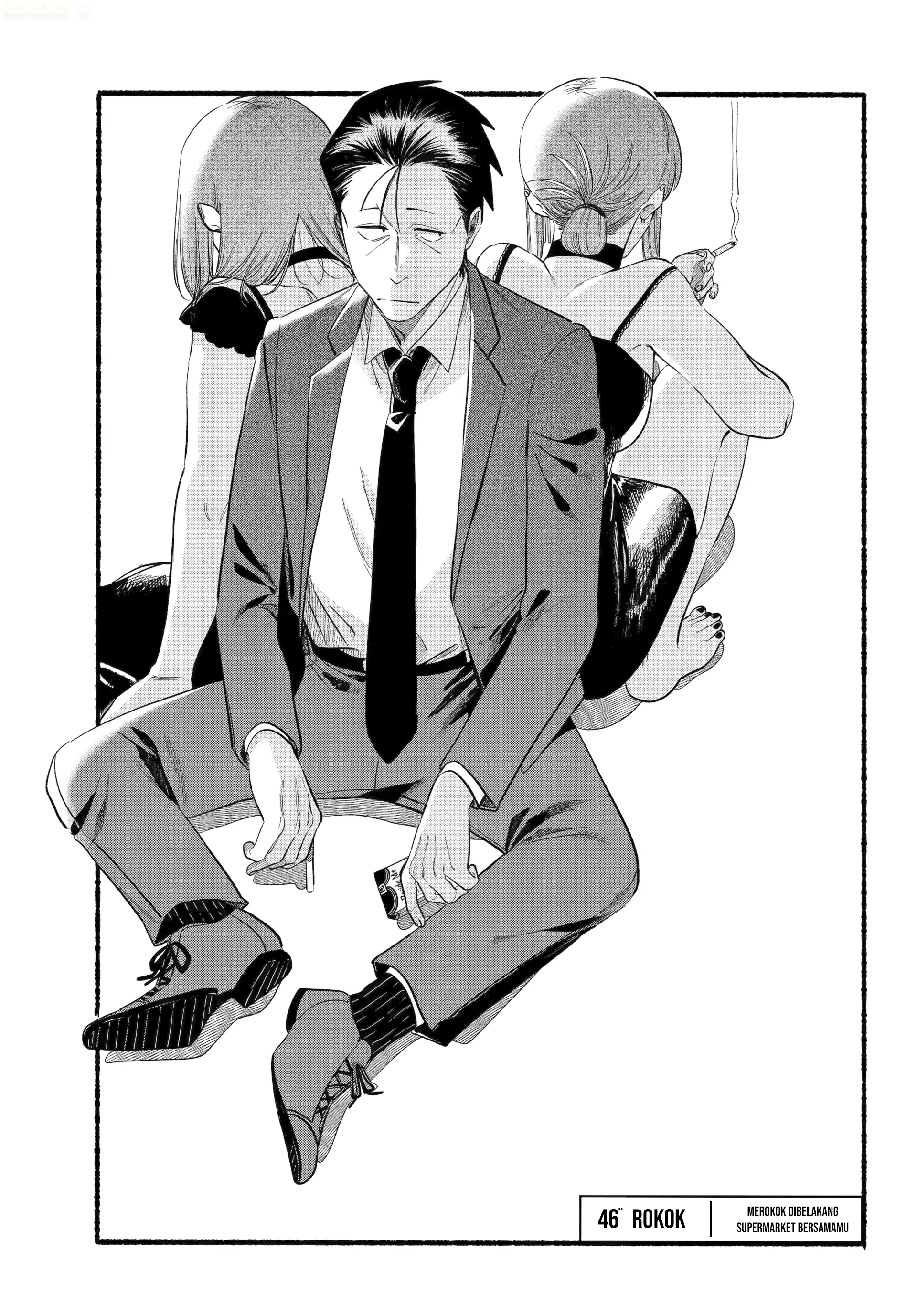A Story About Smoking at the Back of the Supermarket (Super no Ura de Yani Suu Futari) Chapter 46 Bahasa Indonesia