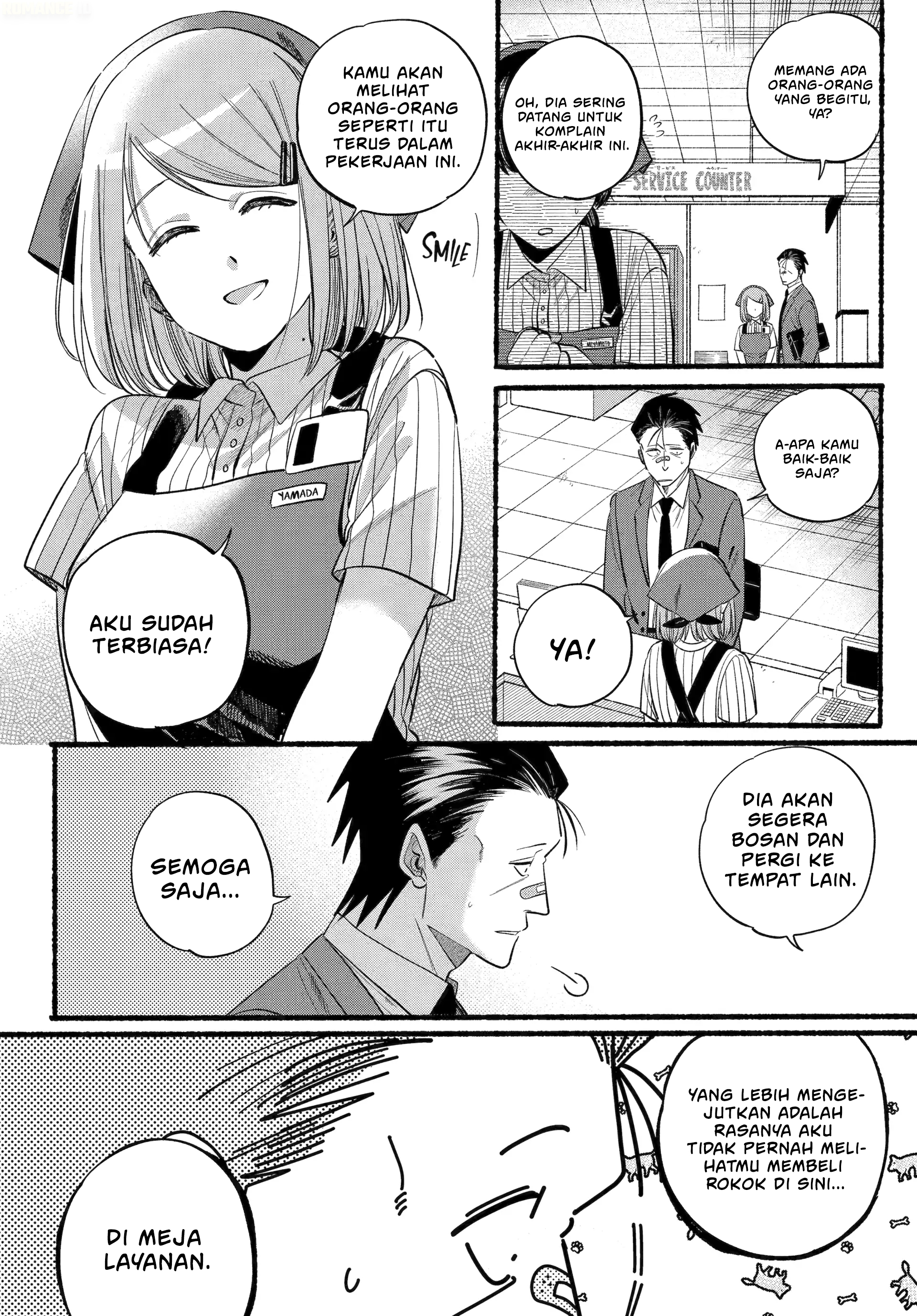 A Story About Smoking at the Back of the Supermarket (Super no Ura de Yani Suu Futari) Chapter 46 Bahasa Indonesia