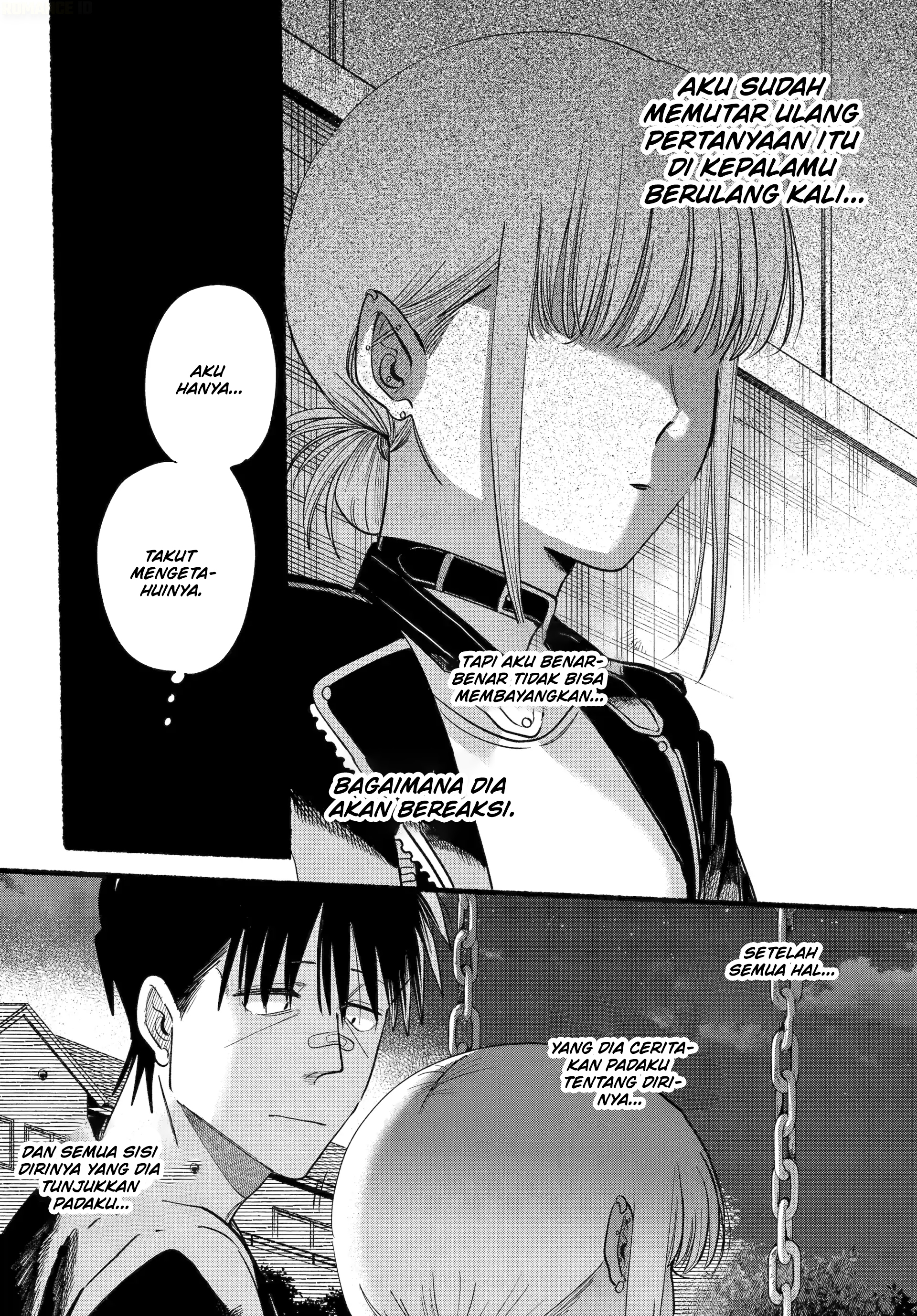 A Story About Smoking at the Back of the Supermarket (Super no Ura de Yani Suu Futari) Chapter 46 Bahasa Indonesia