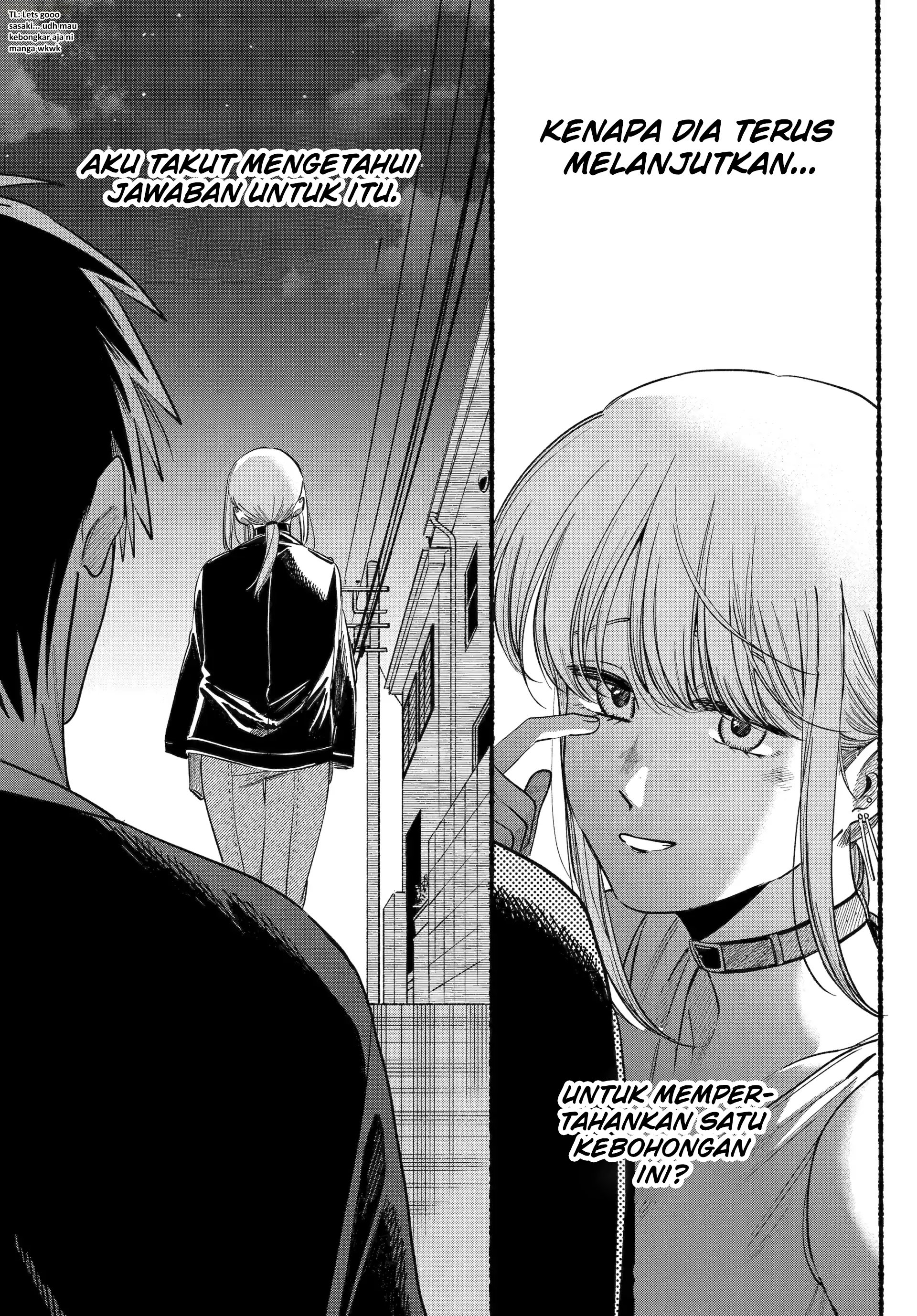 A Story About Smoking at the Back of the Supermarket (Super no Ura de Yani Suu Futari) Chapter 46 Bahasa Indonesia