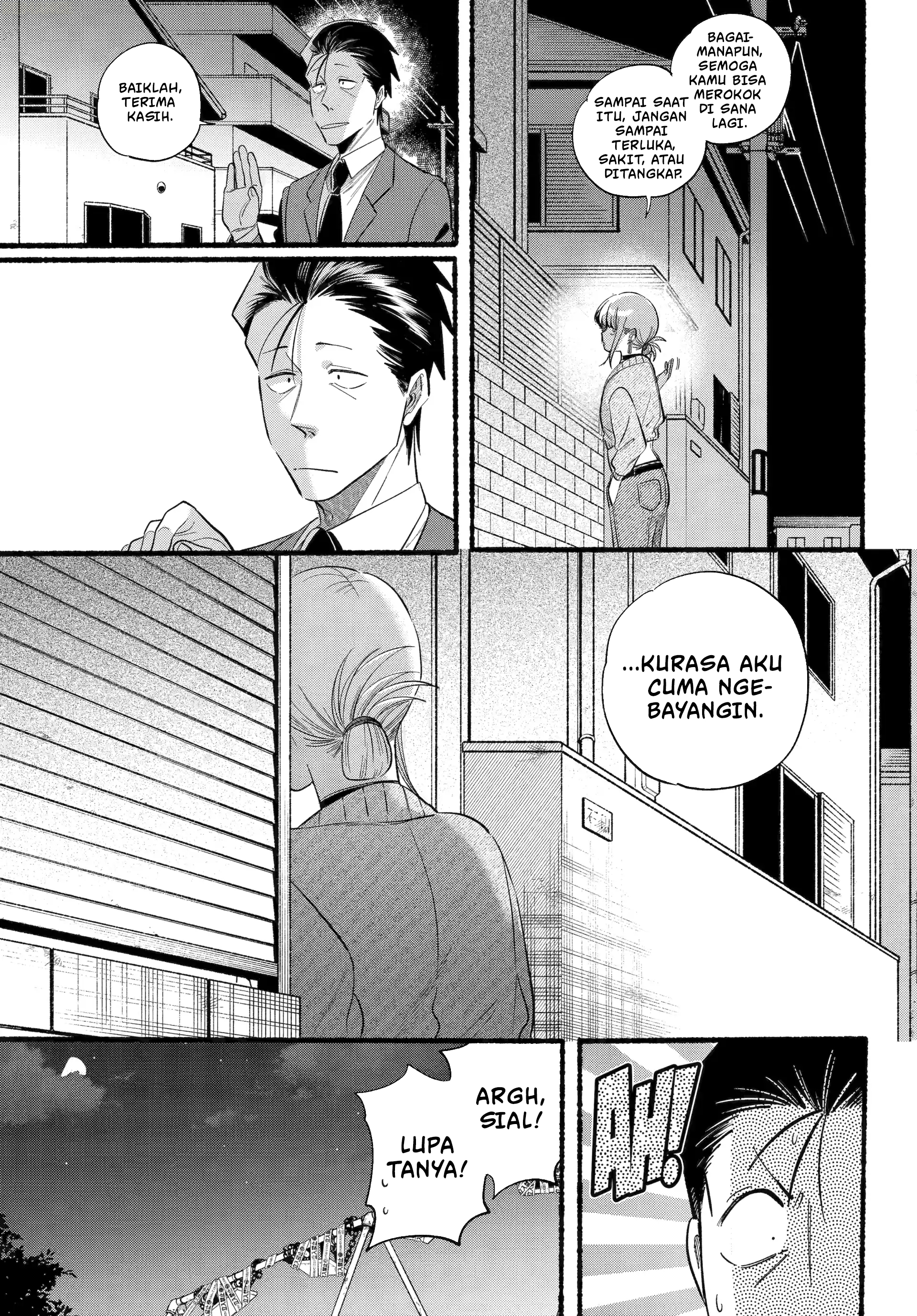 A Story About Smoking at the Back of the Supermarket (Super no Ura de Yani Suu Futari) Chapter 47 Bahasa Indonesia