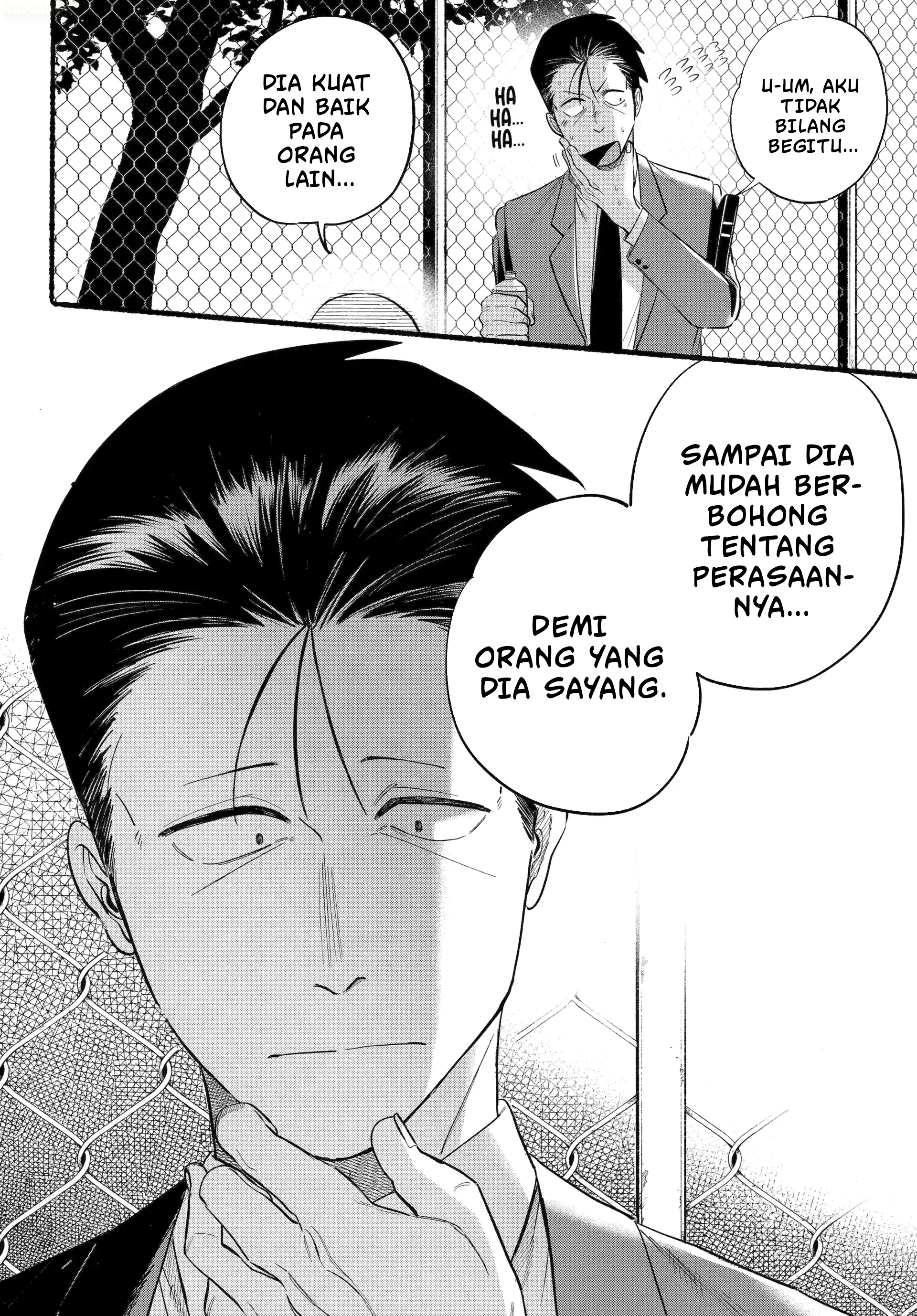 A Story About Smoking at the Back of the Supermarket (Super no Ura de Yani Suu Futari) Chapter 47 Bahasa Indonesia
