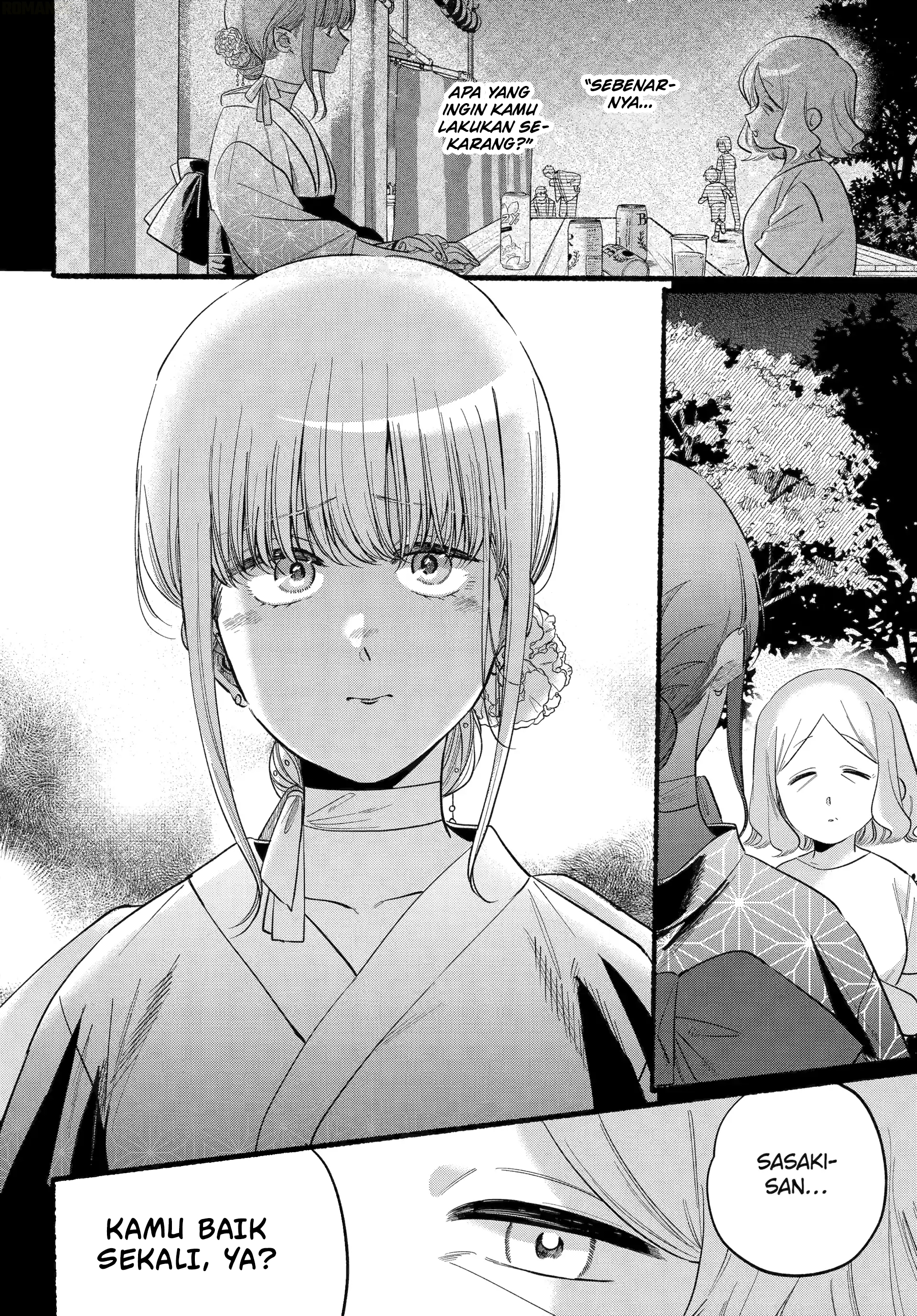 A Story About Smoking at the Back of the Supermarket (Super no Ura de Yani Suu Futari) Chapter 47 Bahasa Indonesia