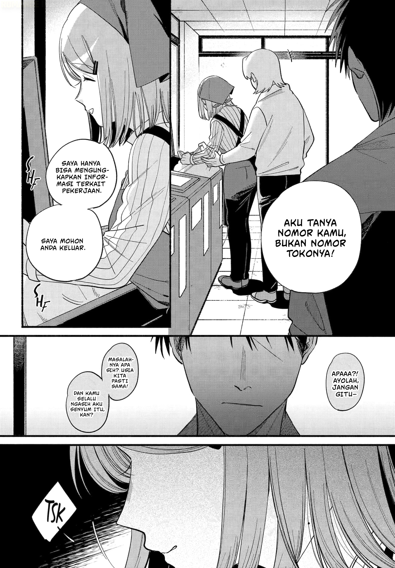 A Story About Smoking at the Back of the Supermarket (Super no Ura de Yani Suu Futari) Chapter 50 Bahasa Indonesia