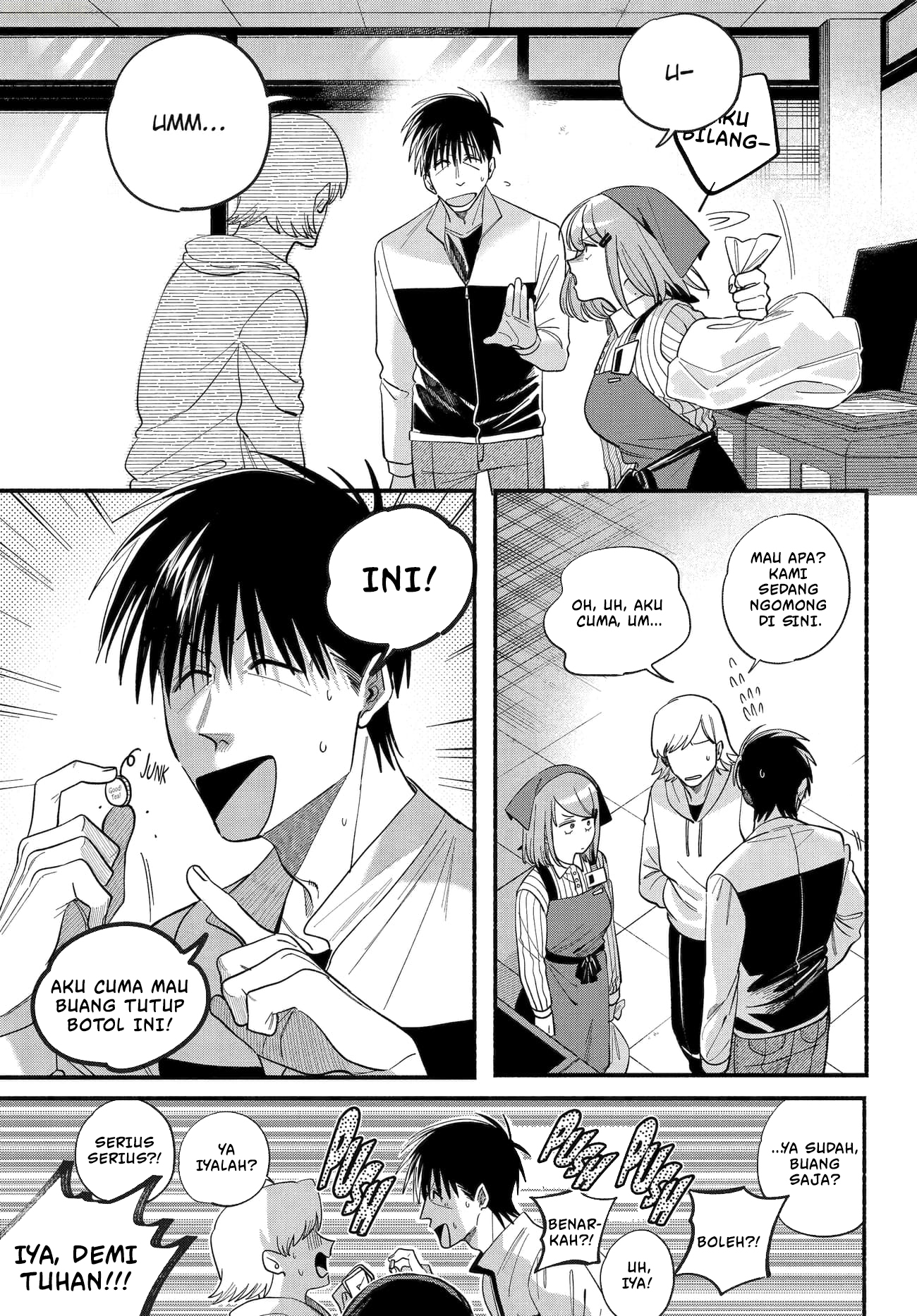 A Story About Smoking at the Back of the Supermarket (Super no Ura de Yani Suu Futari) Chapter 50 Bahasa Indonesia