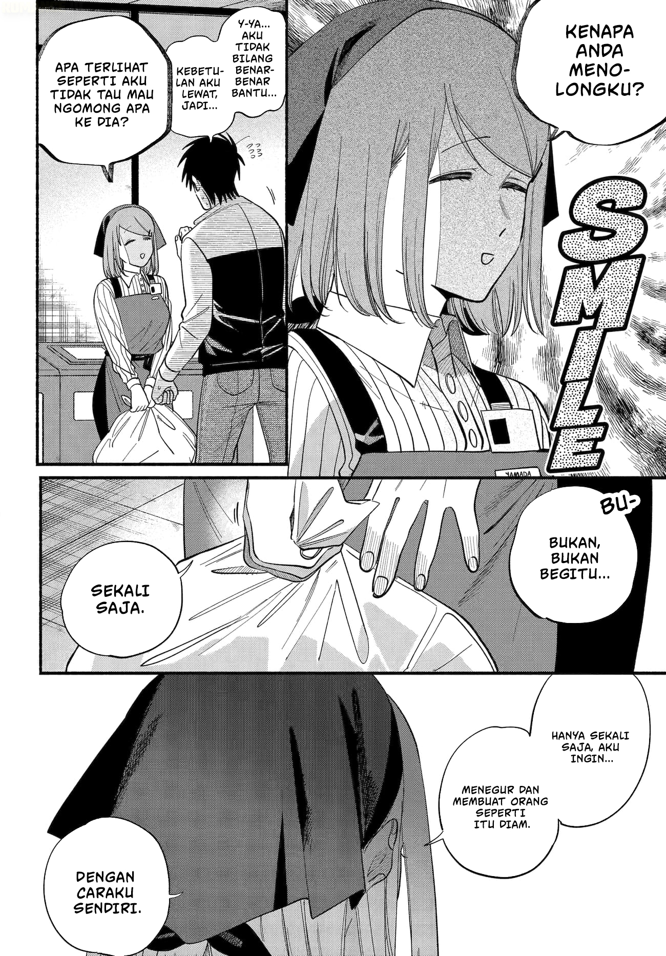 A Story About Smoking at the Back of the Supermarket (Super no Ura de Yani Suu Futari) Chapter 50 Bahasa Indonesia