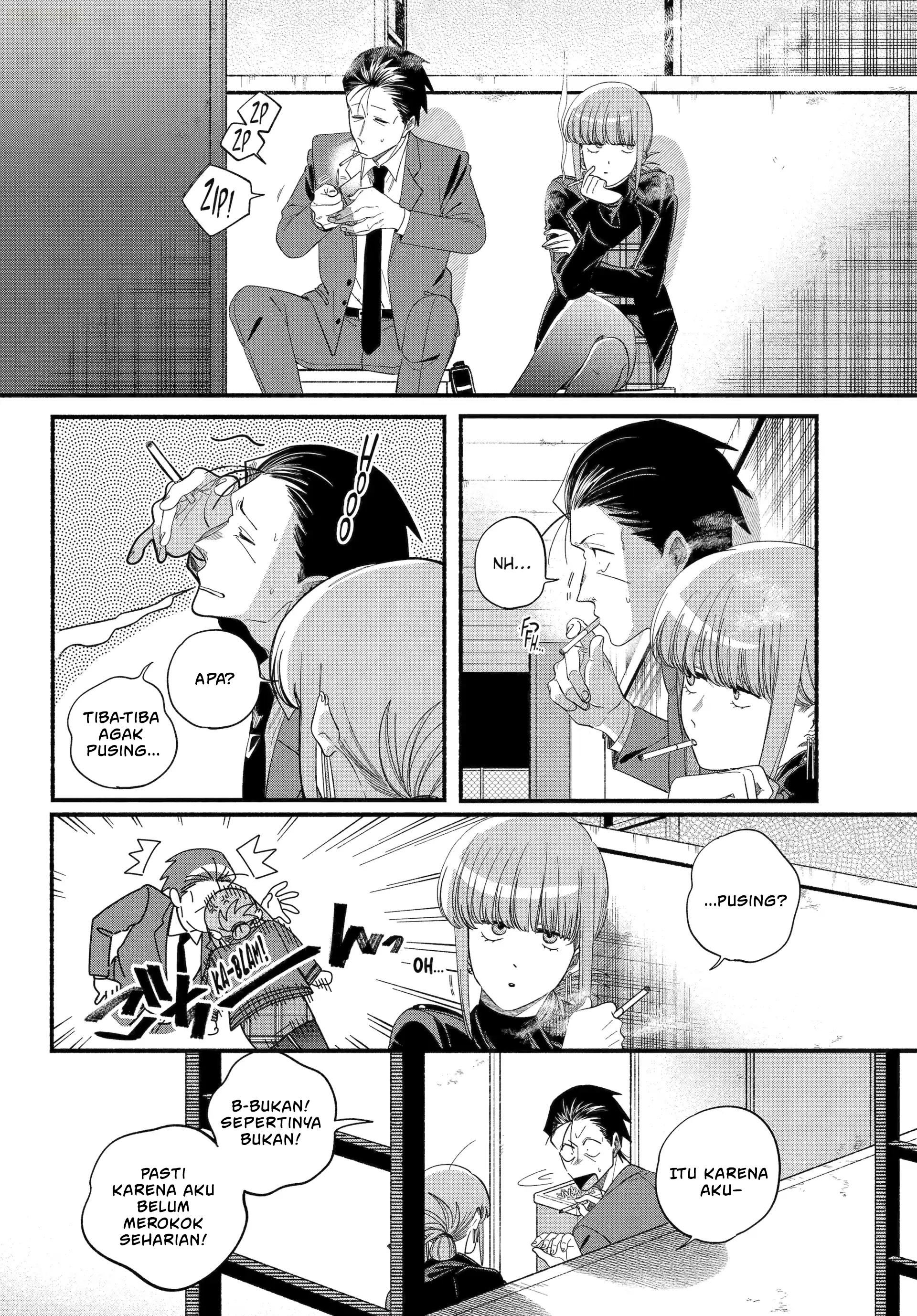 A Story About Smoking at the Back of the Supermarket (Super no Ura de Yani Suu Futari) Chapter 53 Bahasa Indonesia