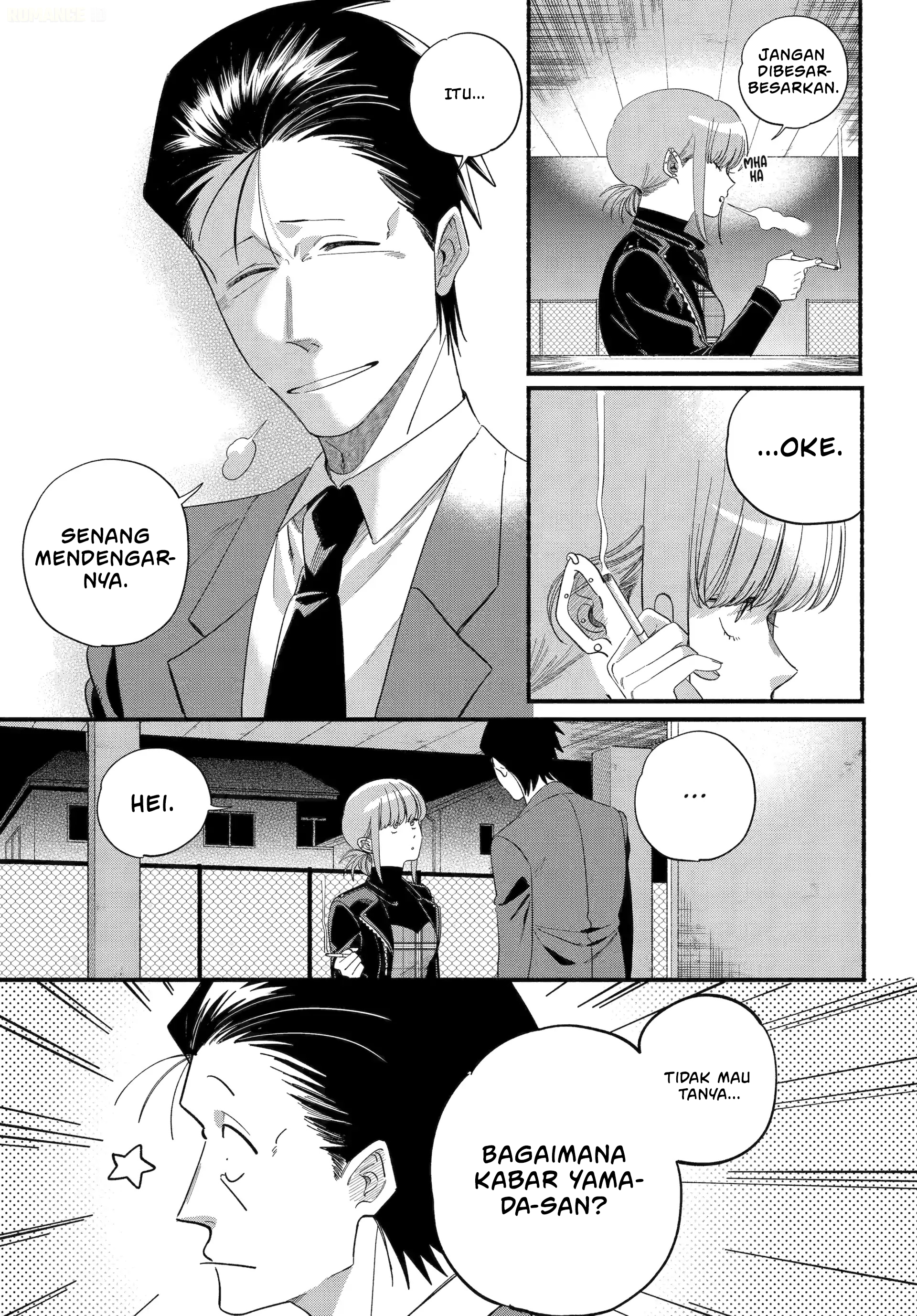 A Story About Smoking at the Back of the Supermarket (Super no Ura de Yani Suu Futari) Chapter 53 Bahasa Indonesia