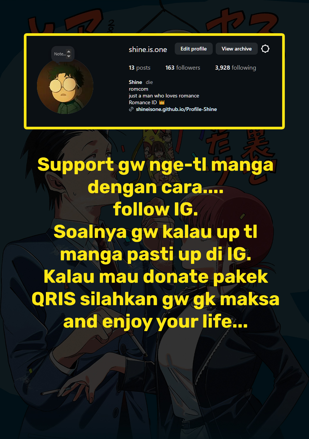 A Story About Smoking at the Back of the Supermarket (Super no Ura de Yani Suu Futari) Chapter 53 Bahasa Indonesia