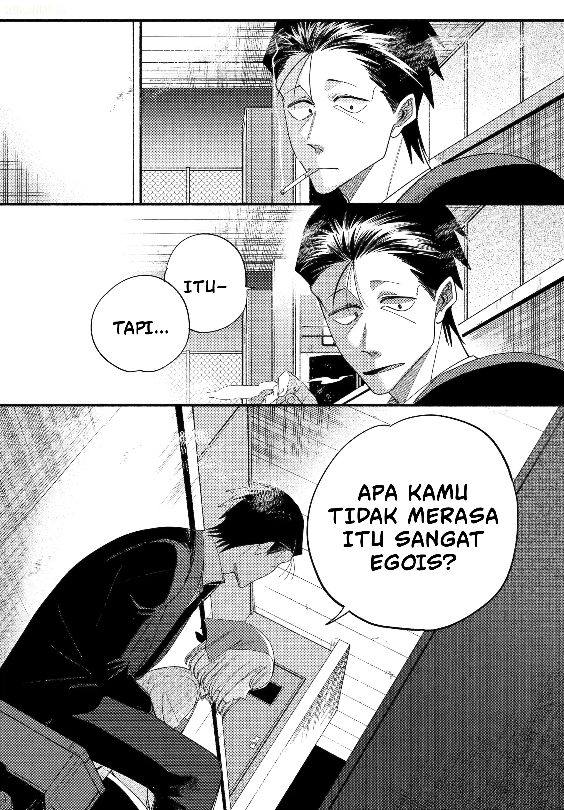 A Story About Smoking at the Back of the Supermarket (Super no Ura de Yani Suu Futari) Chapter 56 Bahasa Indonesia
