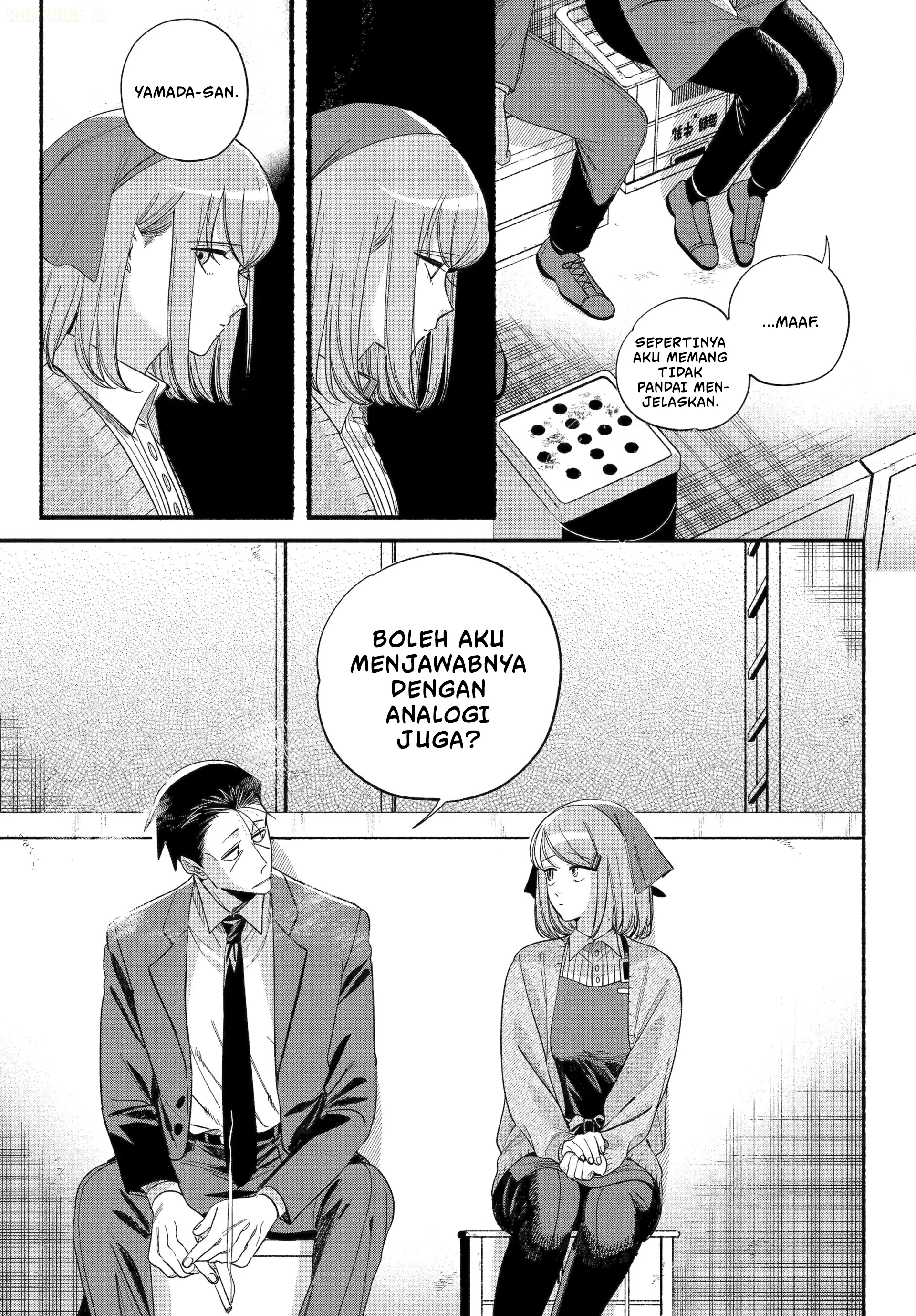 A Story About Smoking at the Back of the Supermarket (Super no Ura de Yani Suu Futari) Chapter 56 Bahasa Indonesia
