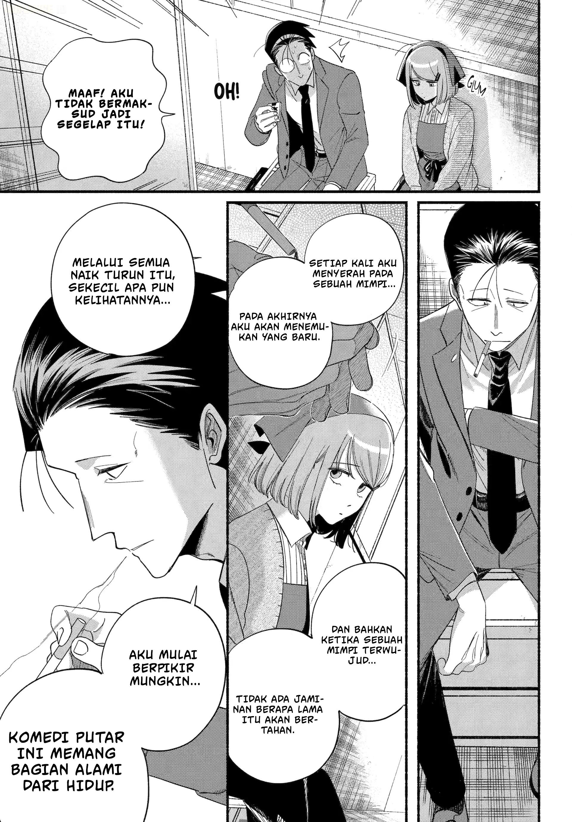 A Story About Smoking at the Back of the Supermarket (Super no Ura de Yani Suu Futari) Chapter 56 Bahasa Indonesia