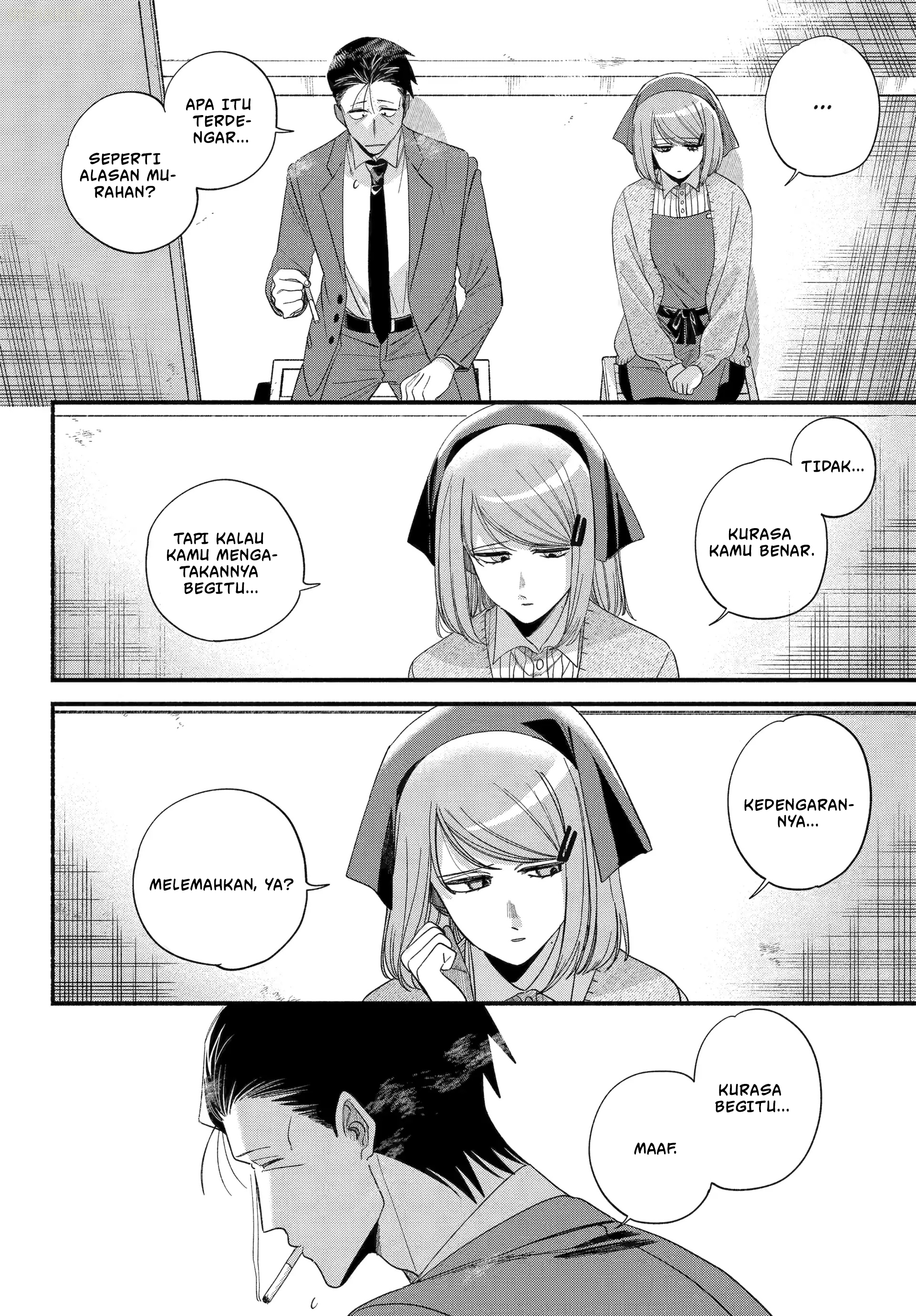 A Story About Smoking at the Back of the Supermarket (Super no Ura de Yani Suu Futari) Chapter 56 Bahasa Indonesia