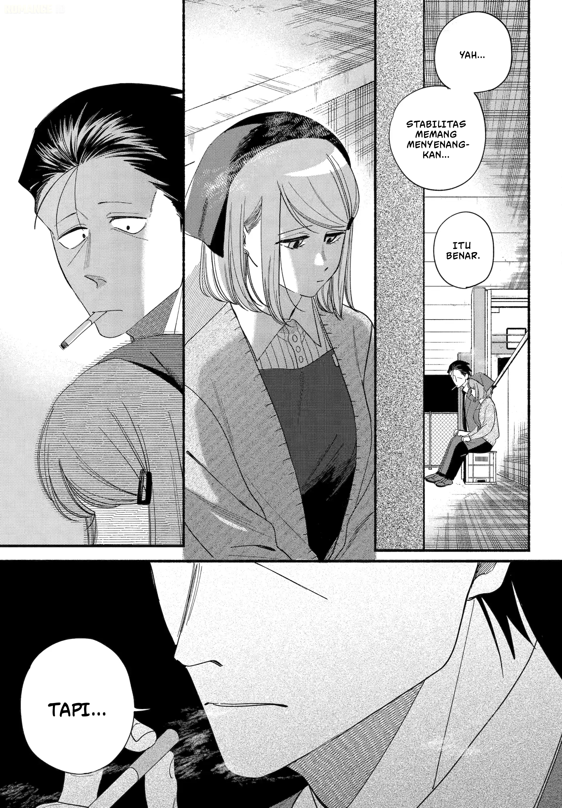 A Story About Smoking at the Back of the Supermarket (Super no Ura de Yani Suu Futari) Chapter 56 Bahasa Indonesia