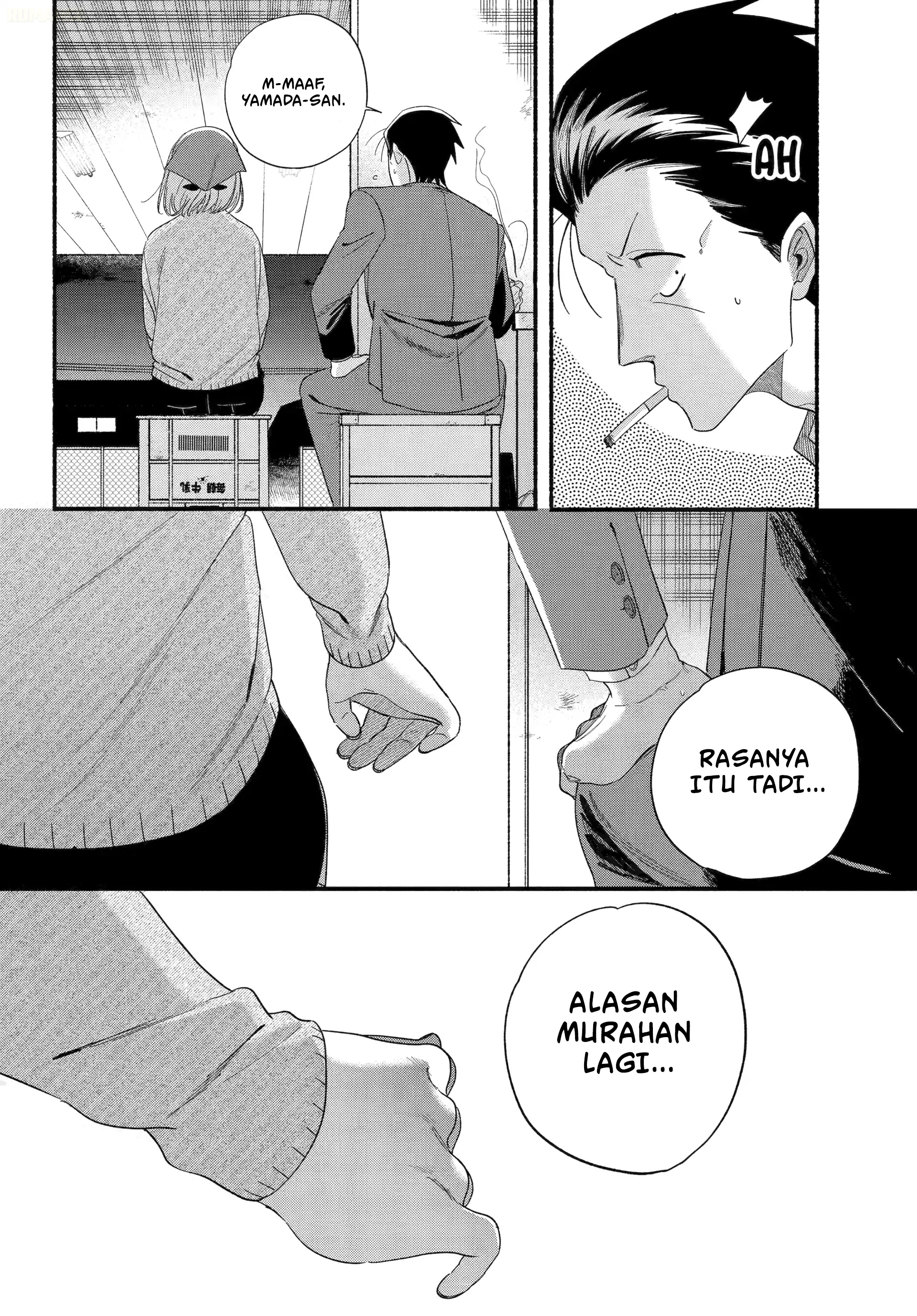 A Story About Smoking at the Back of the Supermarket (Super no Ura de Yani Suu Futari) Chapter 56 Bahasa Indonesia