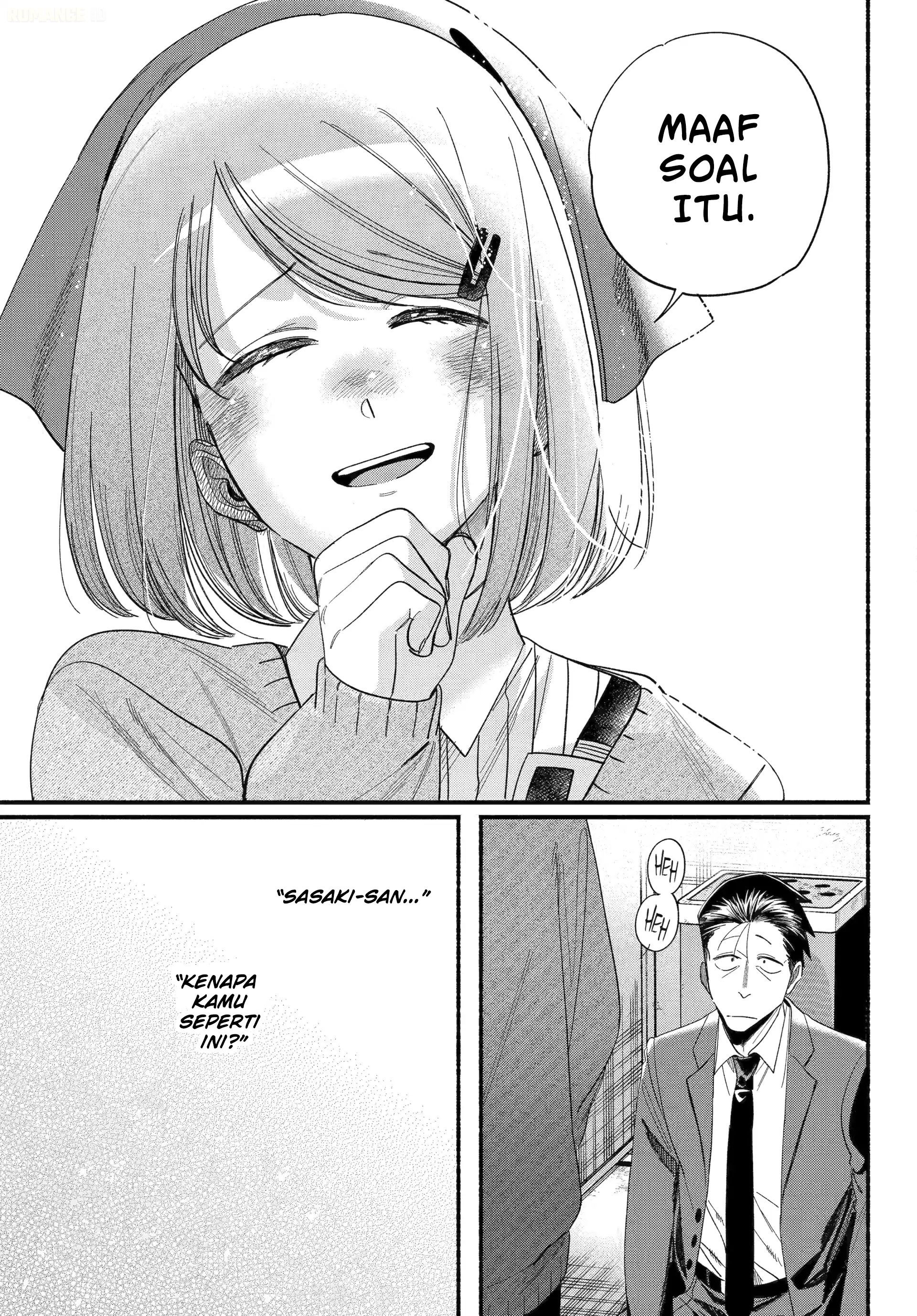 A Story About Smoking at the Back of the Supermarket (Super no Ura de Yani Suu Futari) Chapter 56 Bahasa Indonesia