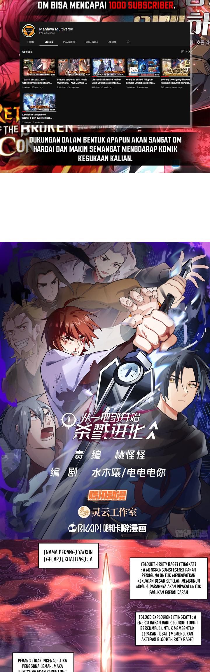 A Sword’s Evolution Begins From Killing Chapter 39 Bahasa Indonesia