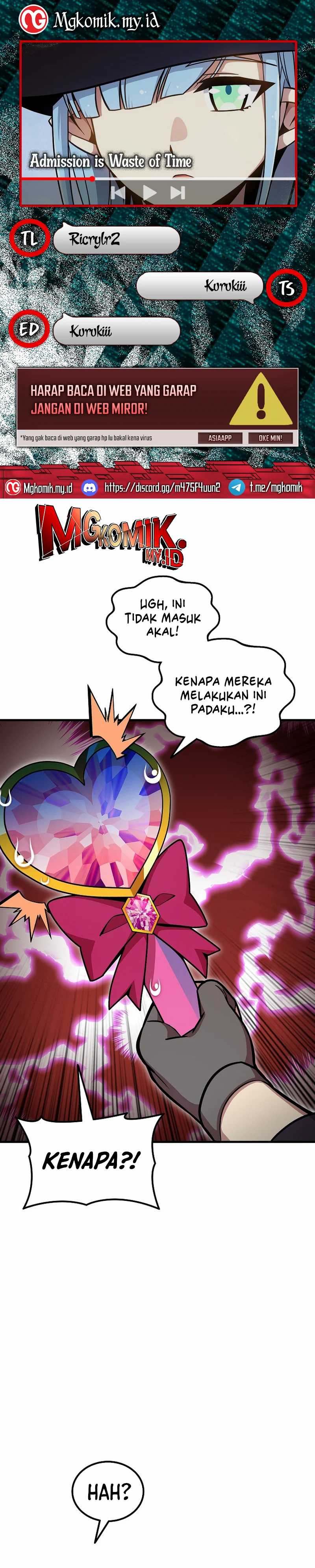 Admission is a Waste of Time Chapter 53 Bahasa Indonesia