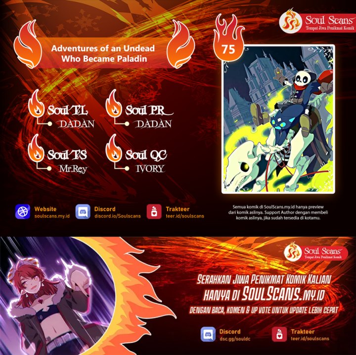 Adventures of an Undead Who Became Paladin Chapter 75 Bahasa Indonesia