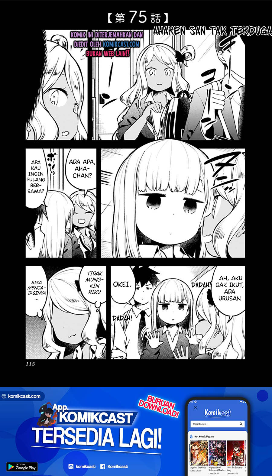 Aharen-san wa Hakarenai Chapter 75 Bahasa Indonesia