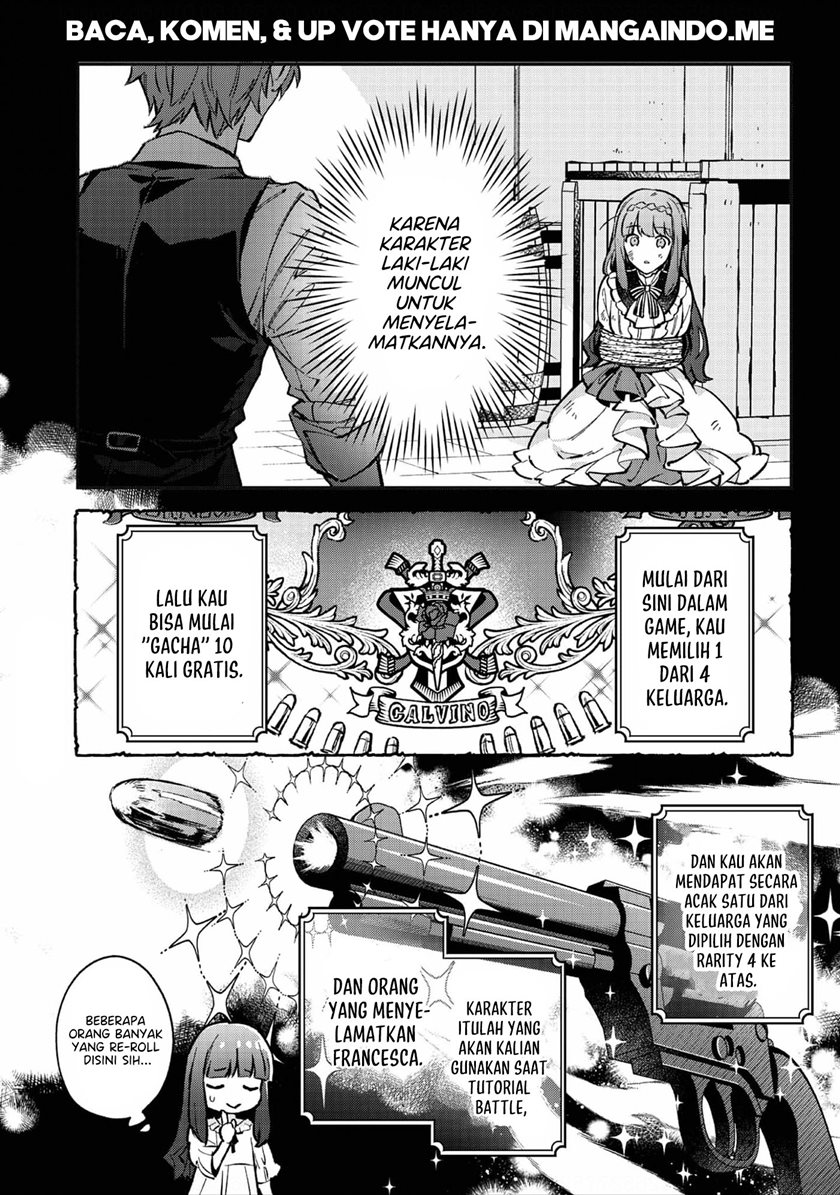 Akutou Ikka no Mana Musume, Tensei Saki mo Otome Game no Gokudou Reijou deshita Chapter 03 Bahasa Indonesia