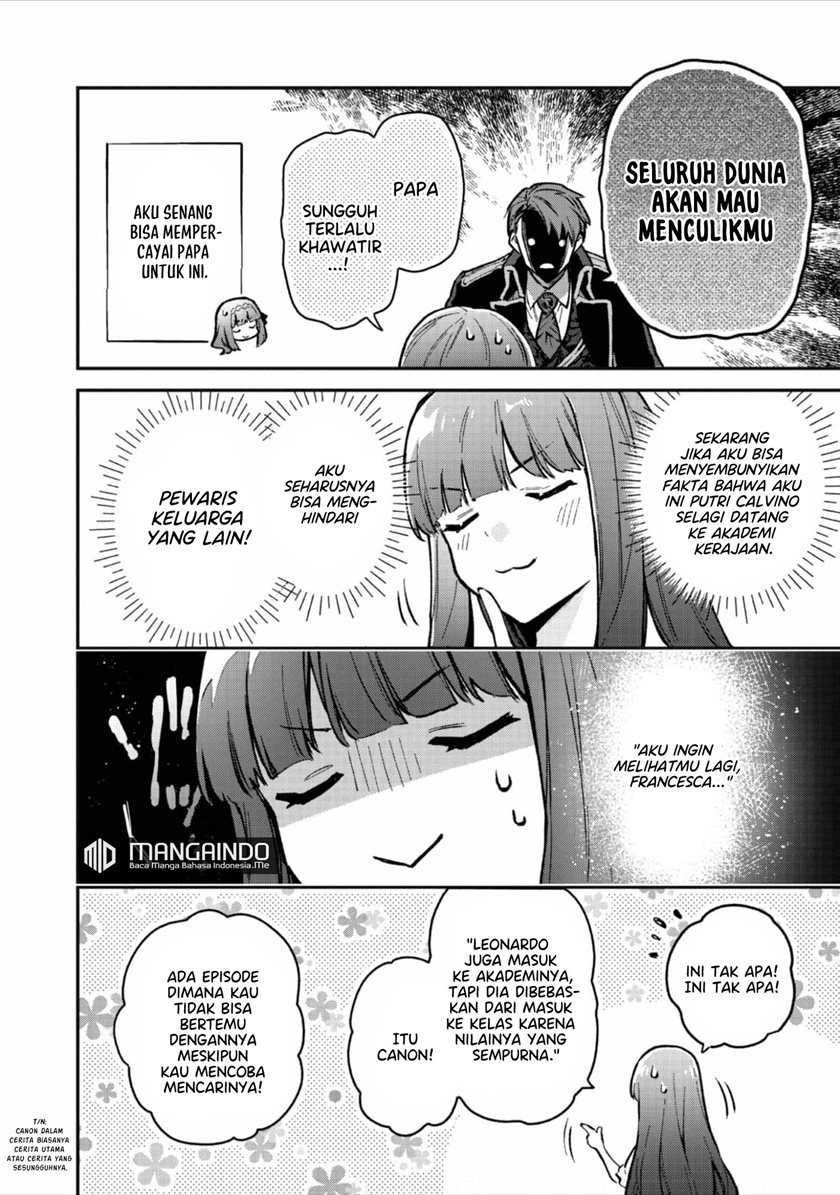 Akutou Ikka no Mana Musume, Tensei Saki mo Otome Game no Gokudou Reijou deshita Chapter 03 Bahasa Indonesia