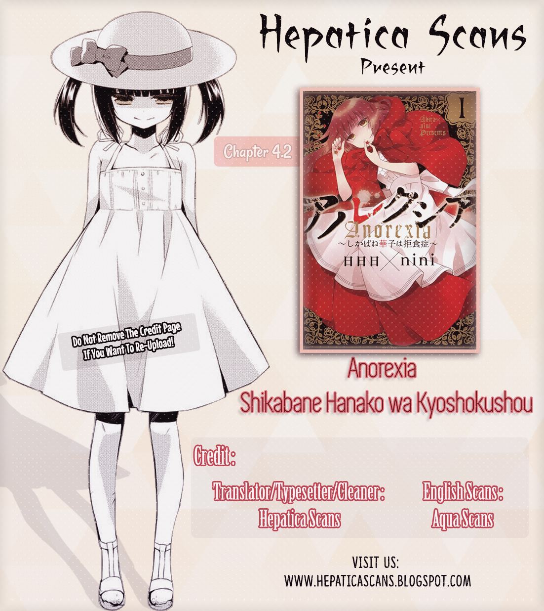 Anorexia – Shikabane Hanako wa Kyoshokushou Chapter 04.2 Bahasa Indonesia