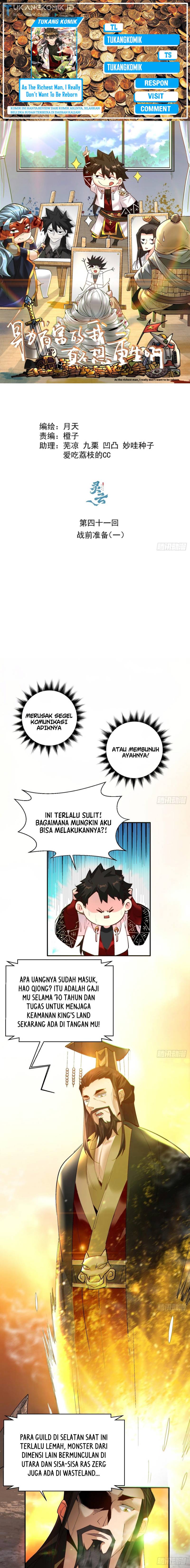 As The Richest Man, I Really Don’t Want To Be Reborn Chapter 41 Bahasa Indonesia