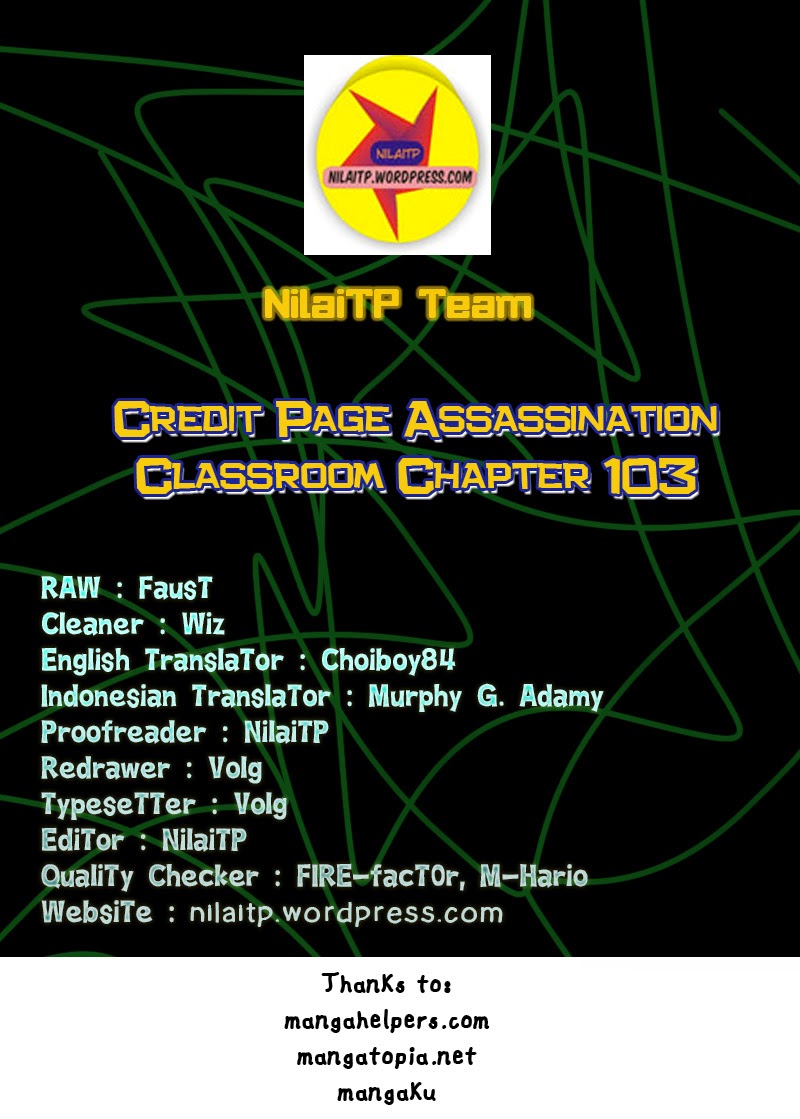 Assassination Classroom Chapter 103