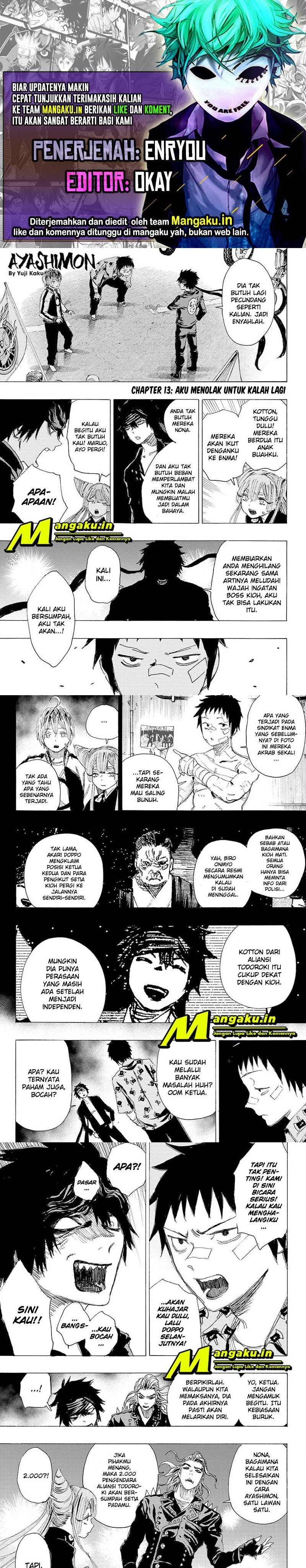 Ayashimon Chapter 13 Bahasa Indonesia