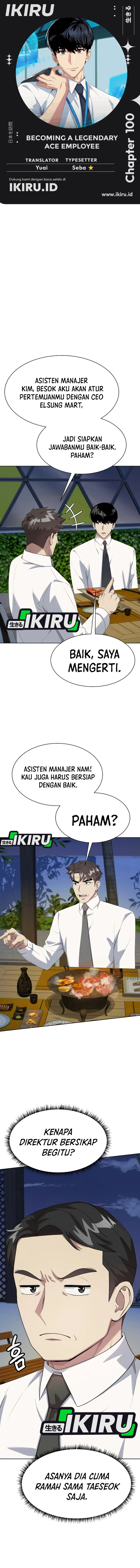 Becoming a Legendary Ace Employee Chapter 100 Bahasa Indonesia