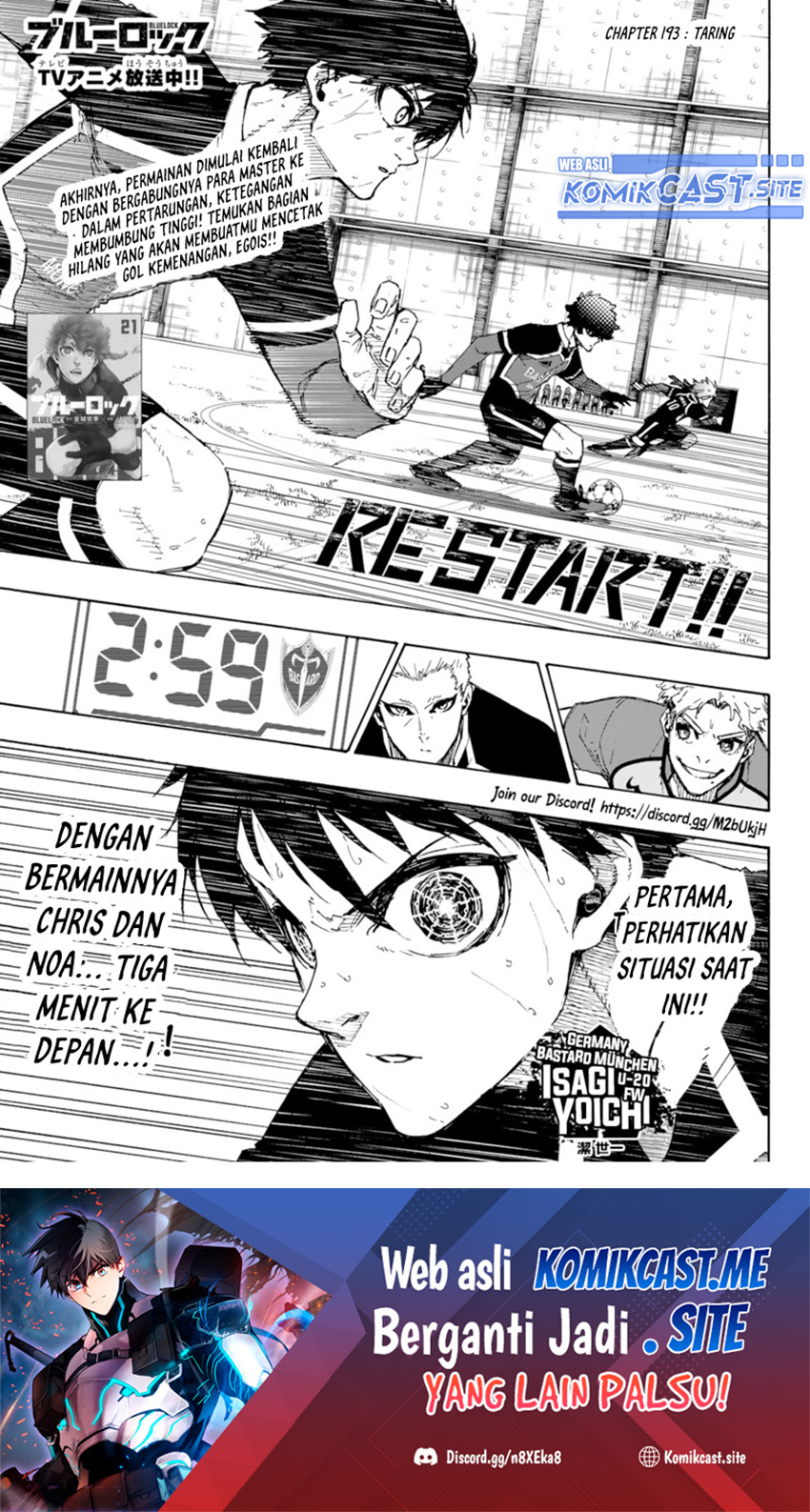 Blue Lock Chapter 193 Bahasa Indonesia