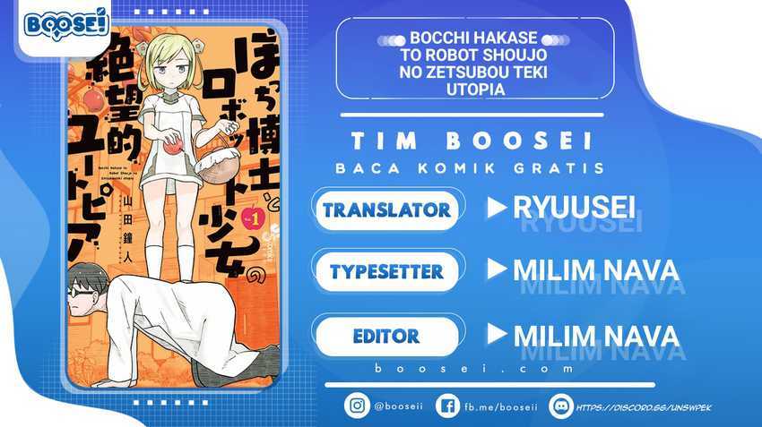 Bocchi Hakase to Robot Shoujo no Zetsubou Teki Utopia Chapter 13 Bahasa Indonesia