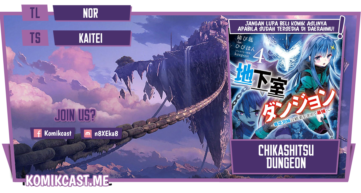 Chikashitsu Dungeon: Binbou Kyoudai wa Goraku o Motomete Saikyou e Chapter 35 Bahasa Indonesia